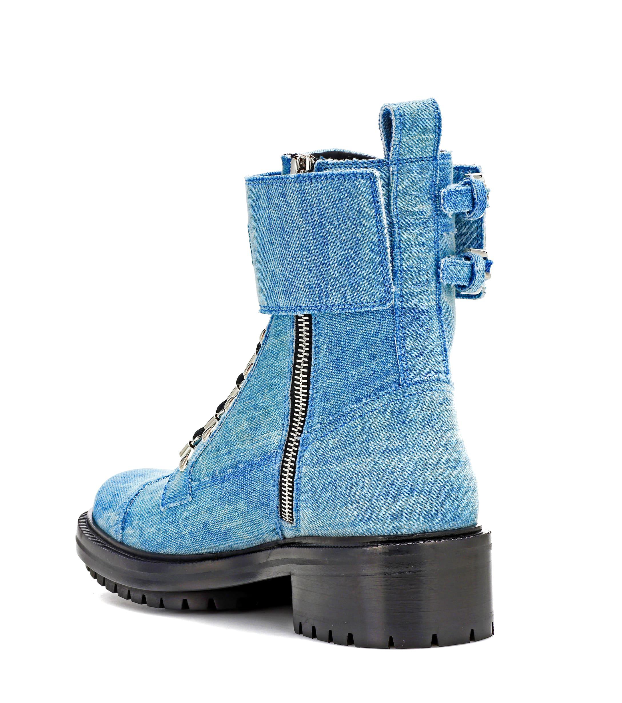 balmain denim boots