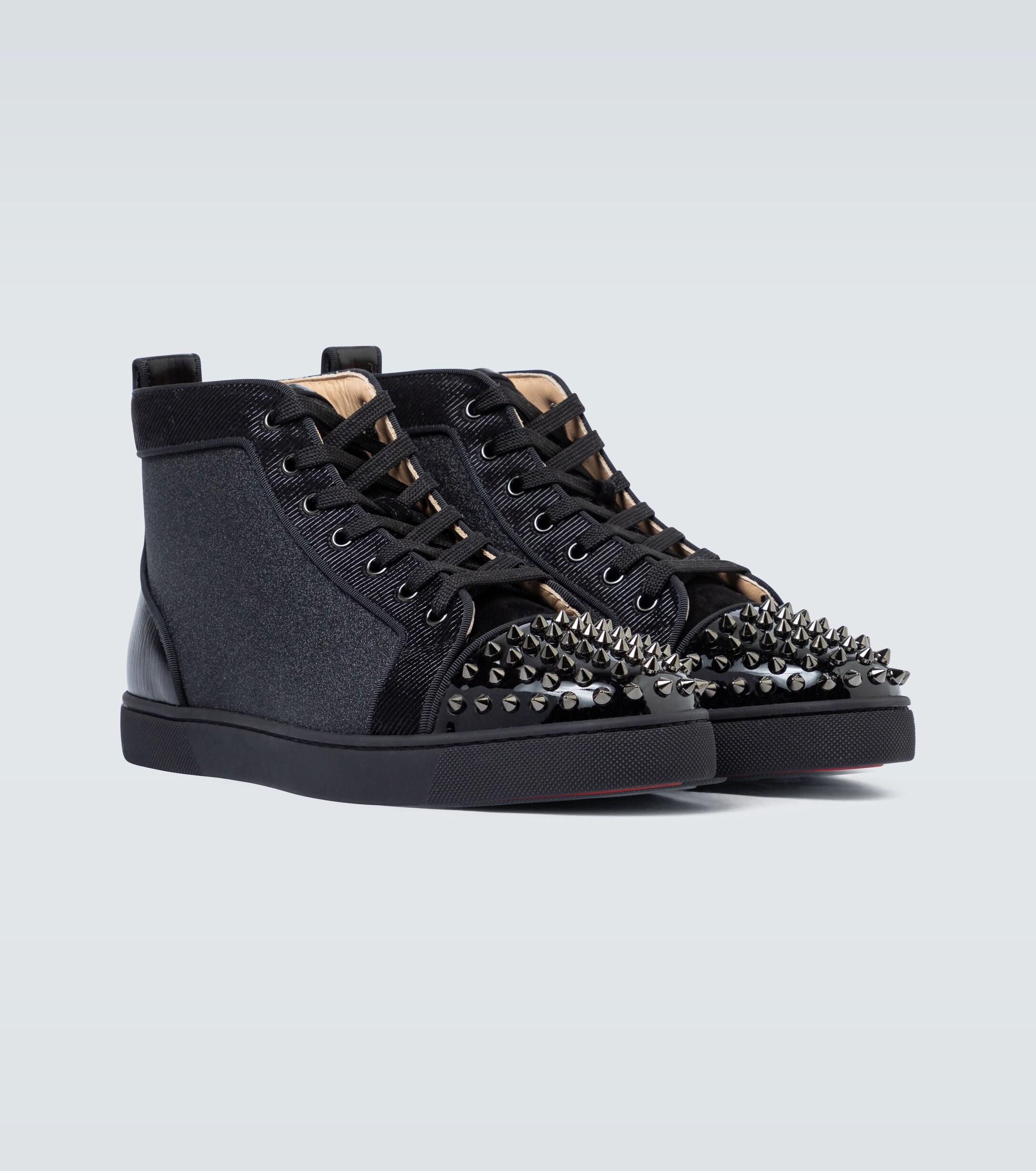 black high top louboutins mens