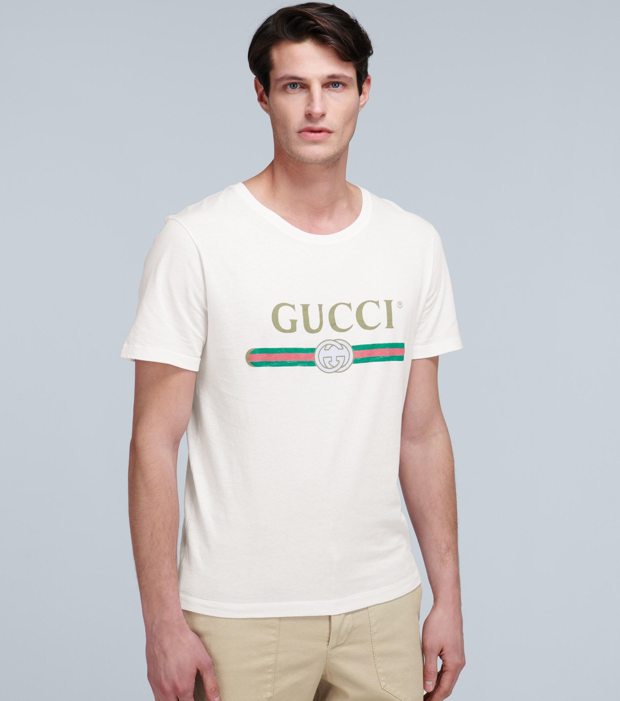 Gucci Oversized Cotton T-shirt With in White for Men - Lyst