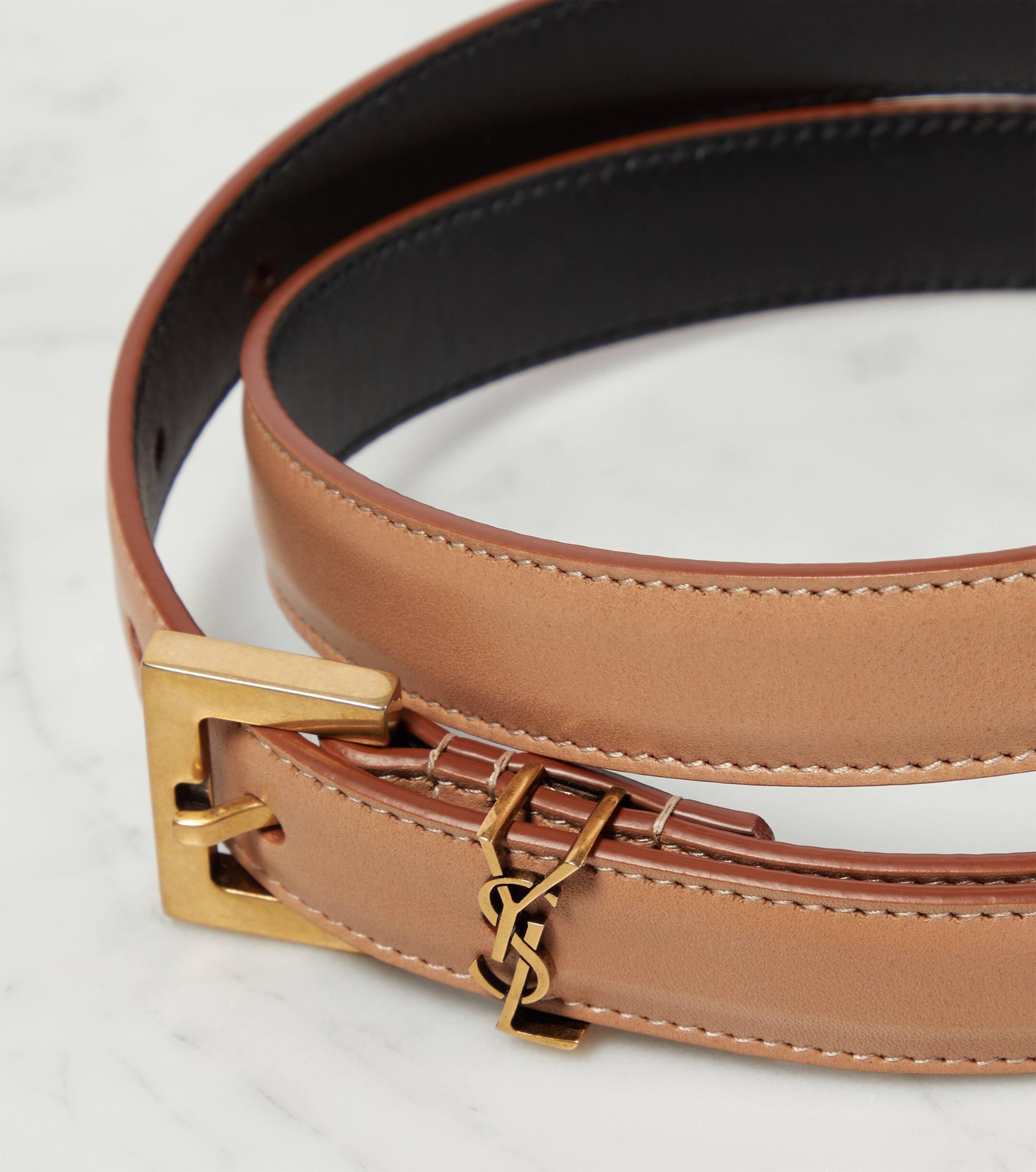 ysl belt brown