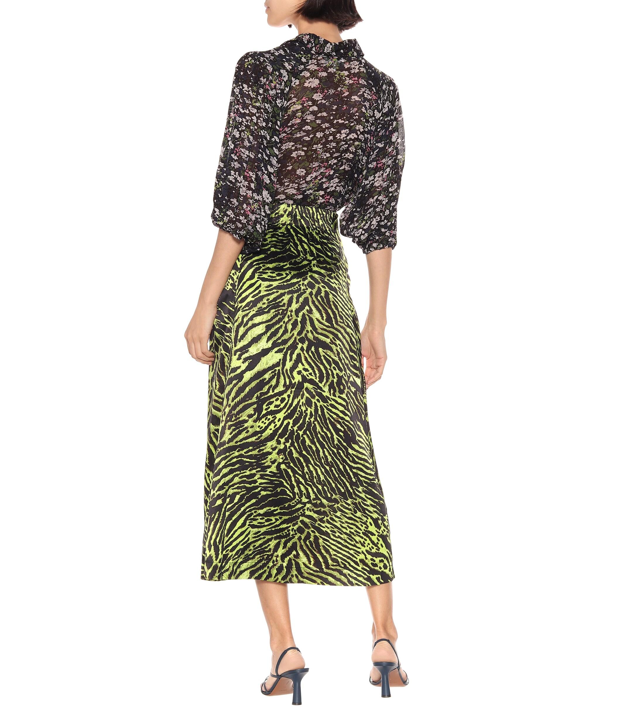 ganni silk skirt