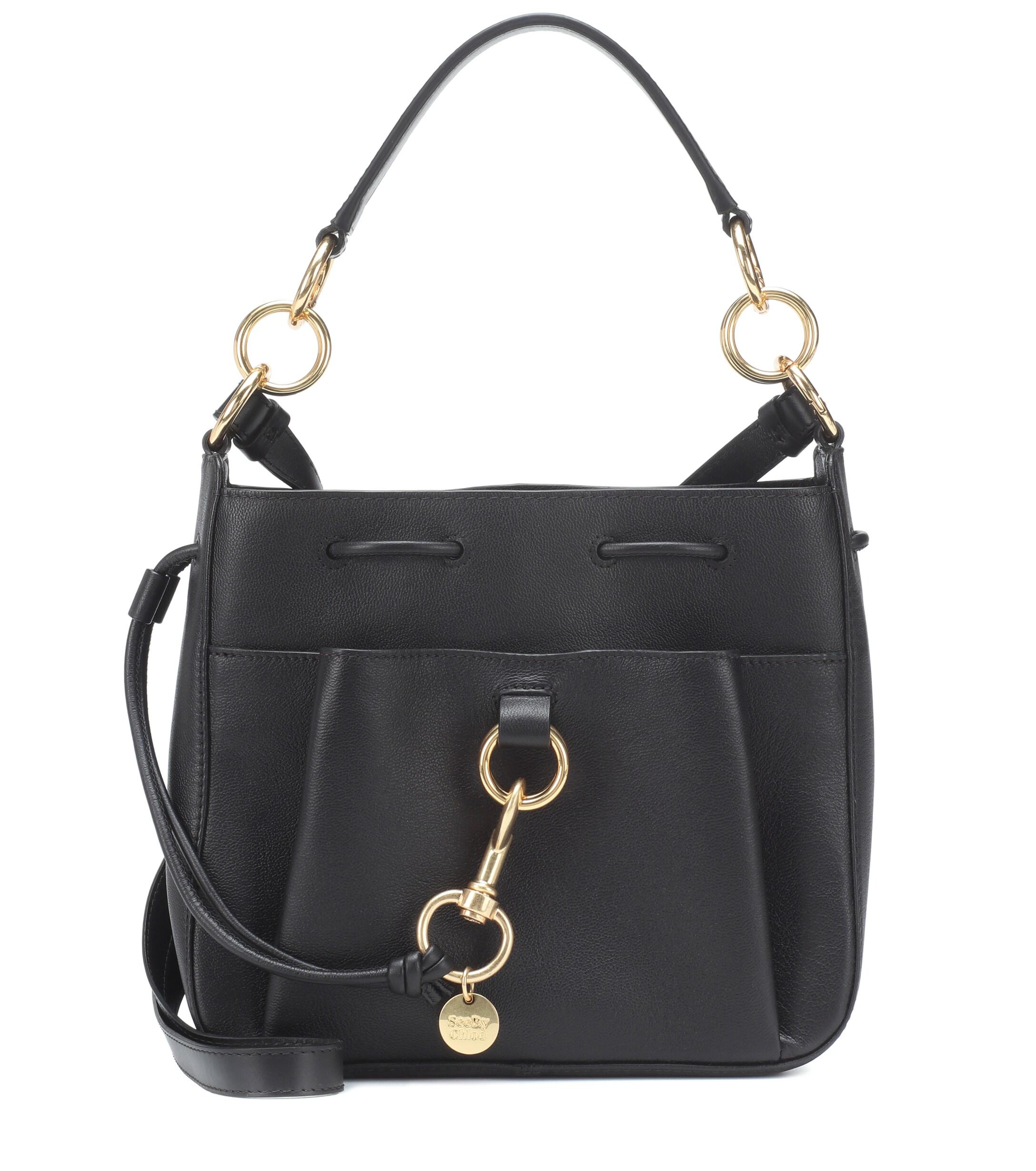 See By Chloé Tony Medium Leather Bucket Bag in Black Lyst