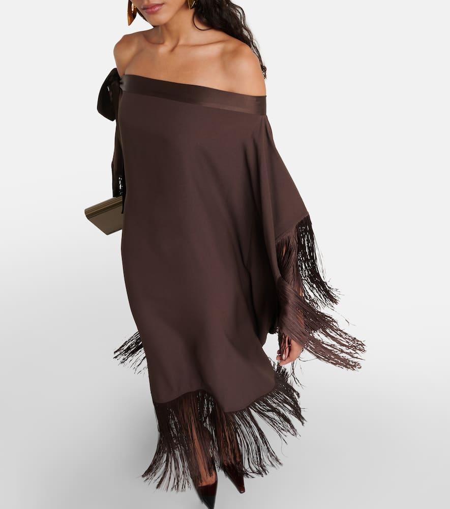taller marmo brown dress Taller Marmo Ubud Extravaganza Crepe Gown in Brown