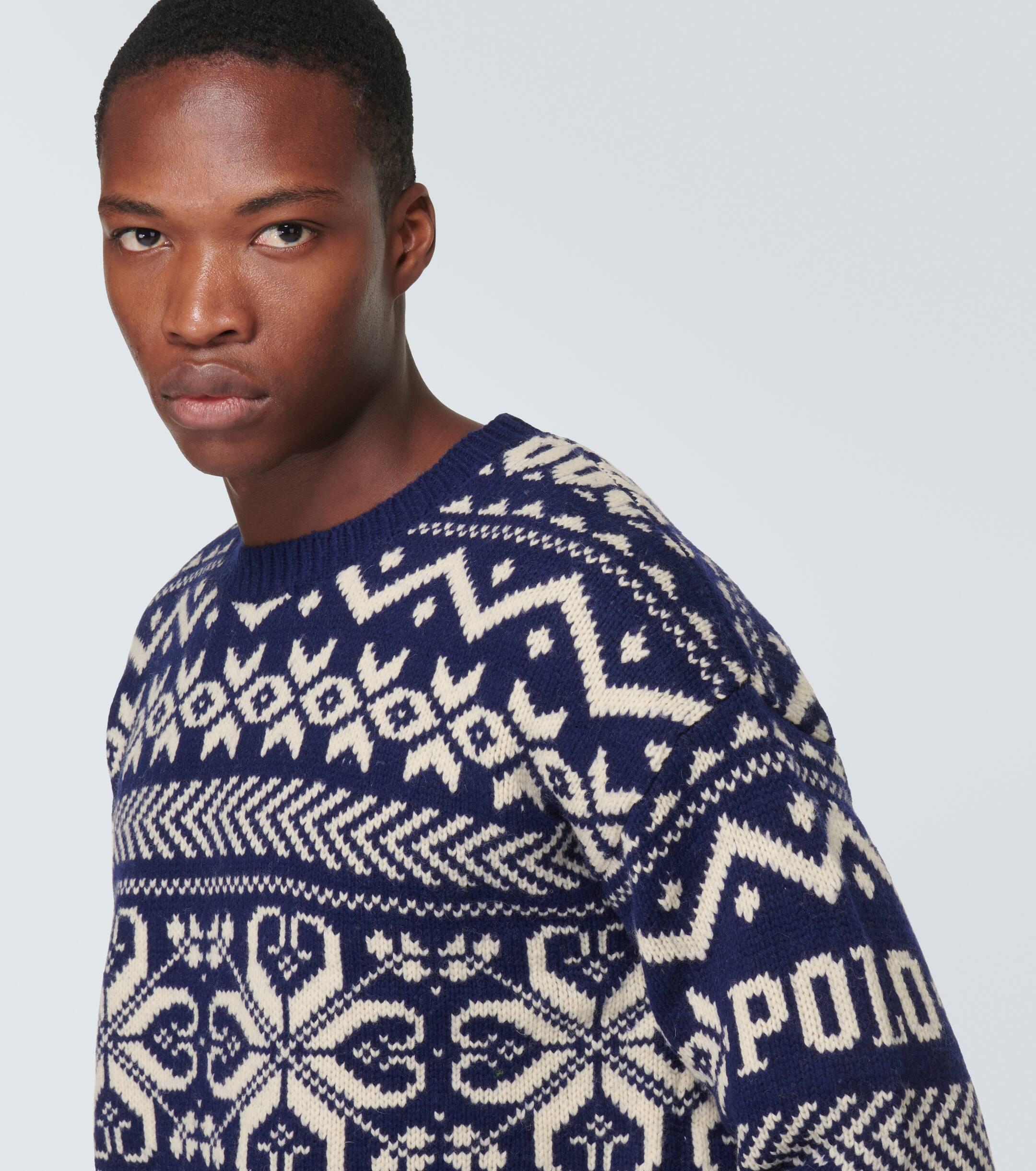 Polo Ralph Lauren Snowflake Wool-Blend Sweater in Blue for Men | Lyst UK