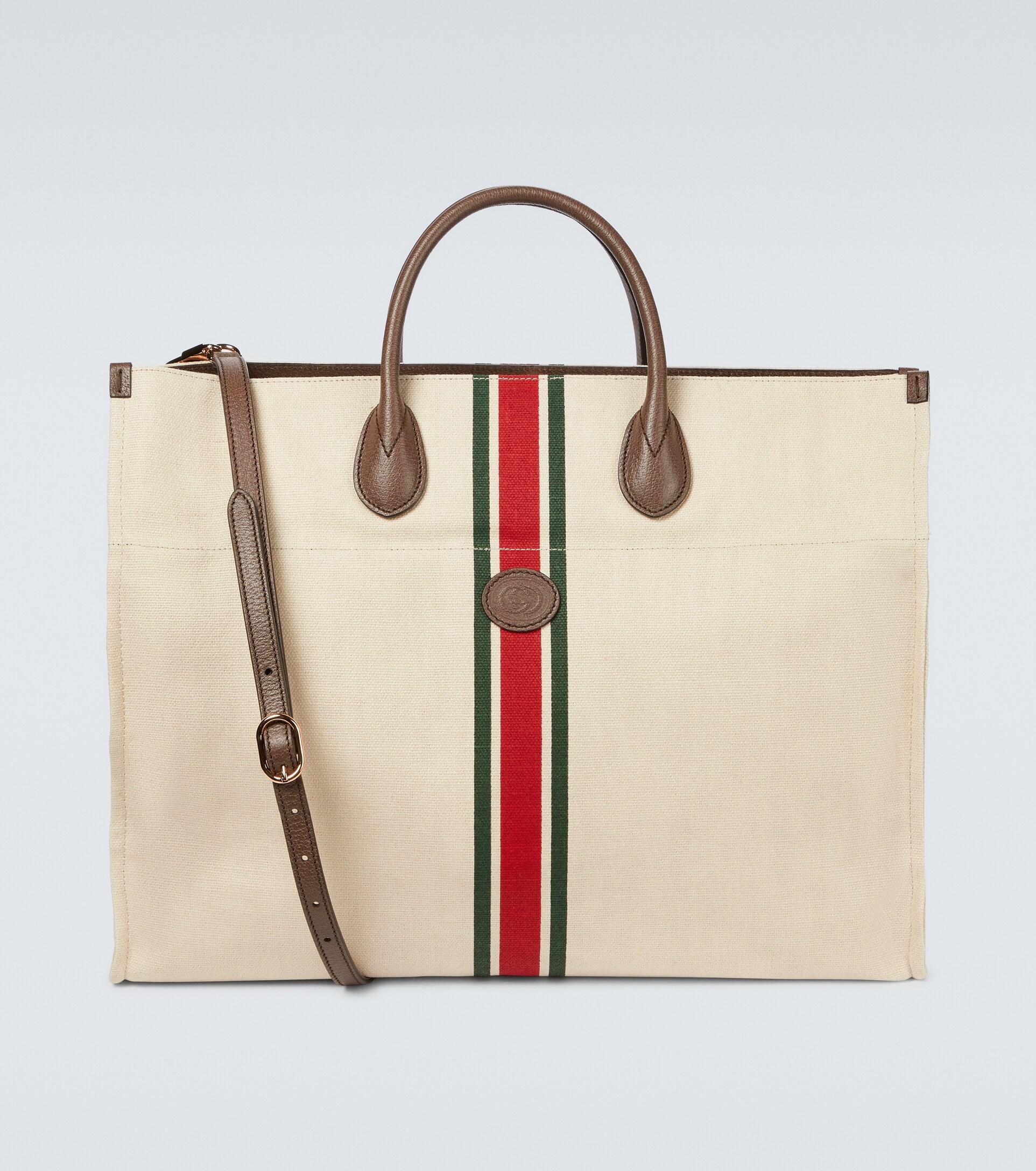 Gucci Linen Foldable Large Tote Bag in White for Men | Lyst