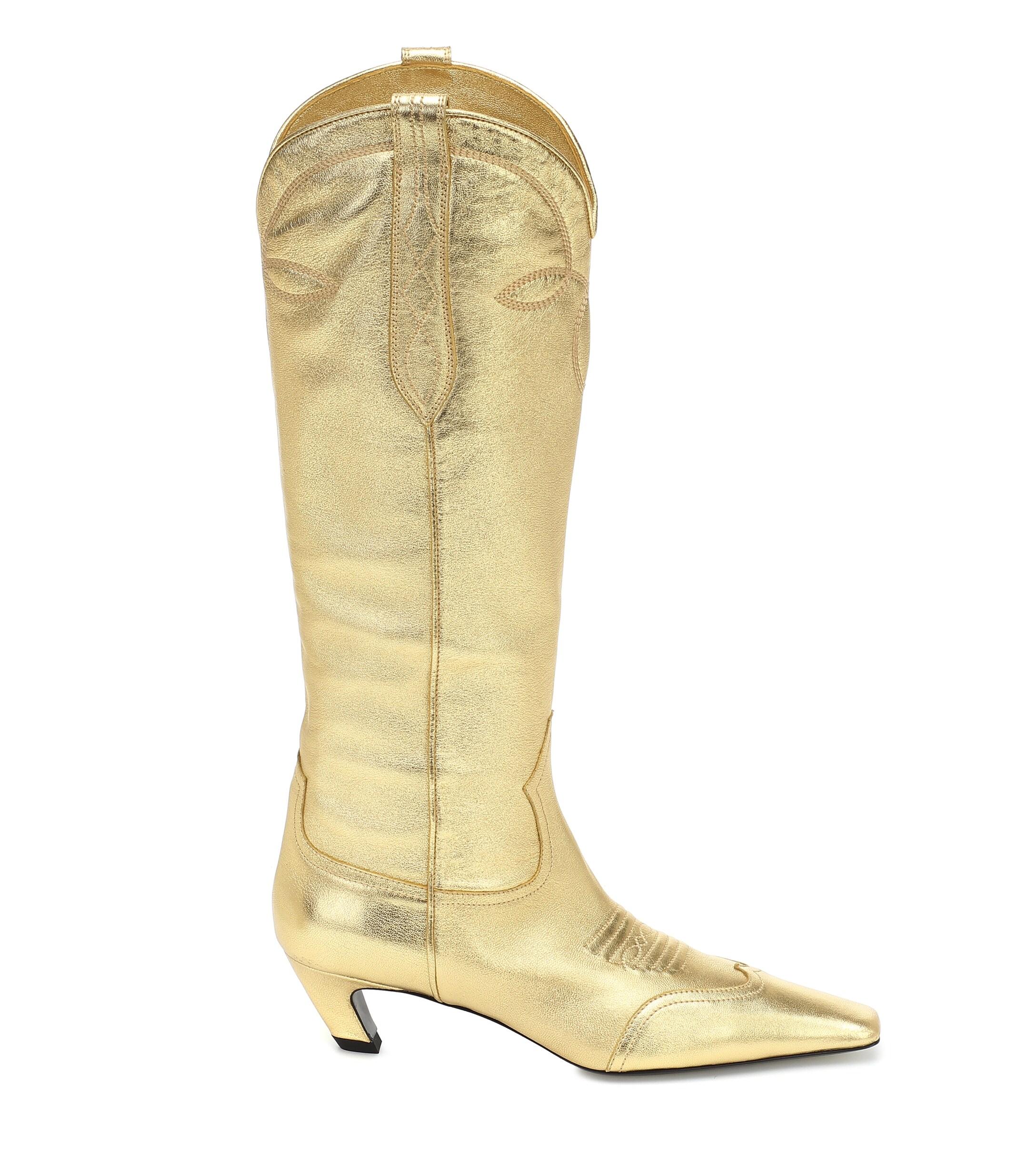 Khaite Dallas Leather Western Boots in 