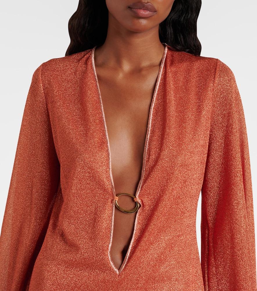 oseree orange dress Osree Glazed Lumiere Beach Dress in Orange