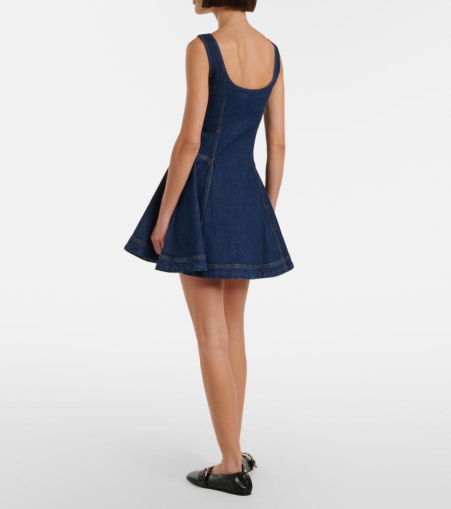 jonathan simkhai denim dress JONATHAN SIMKHAI STANDARD Doran Denim Draped Tie Midi Dress in Covina