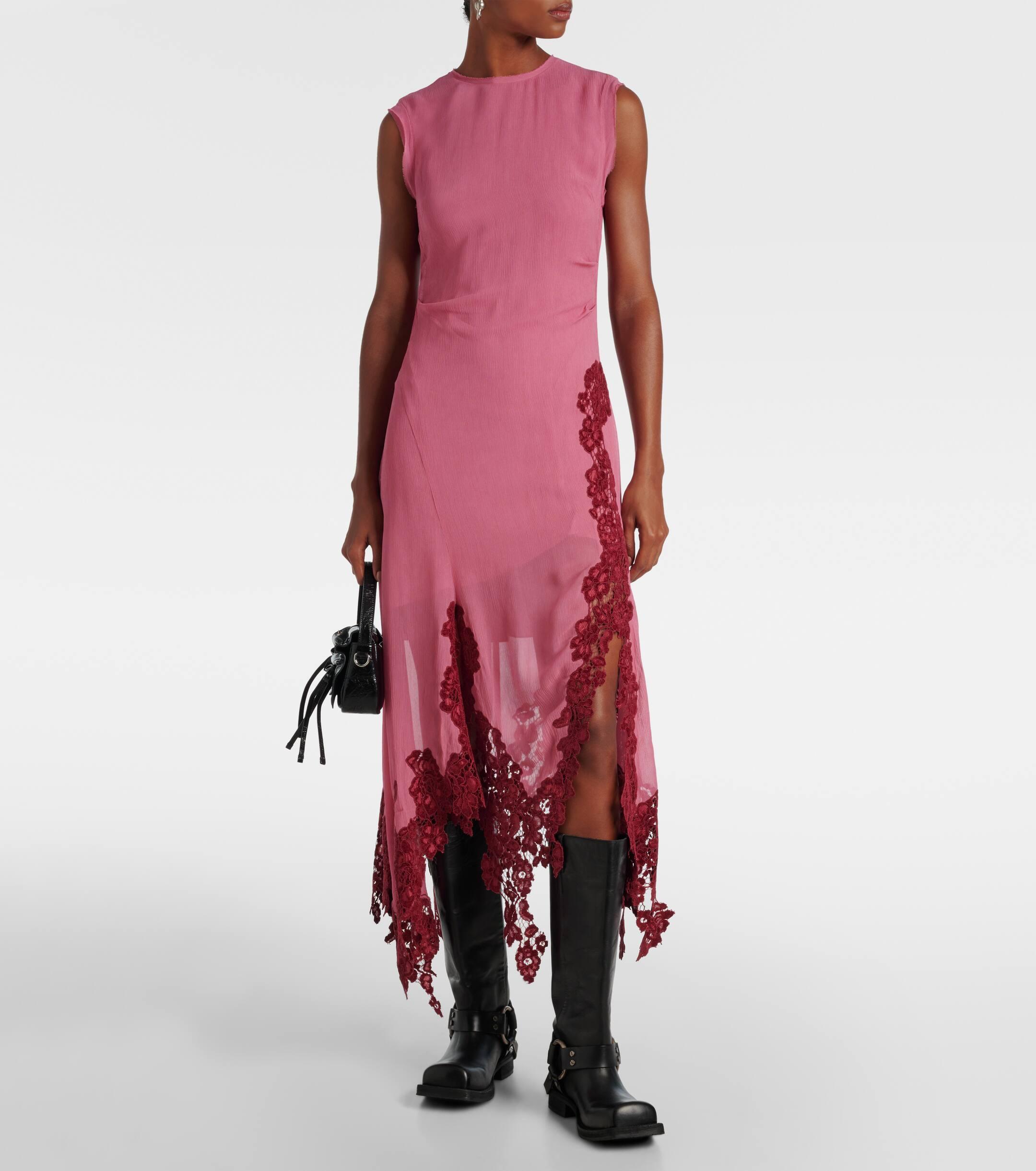 pink acne dress Ruffled halterneck satin minidress in pink - Acne Studios