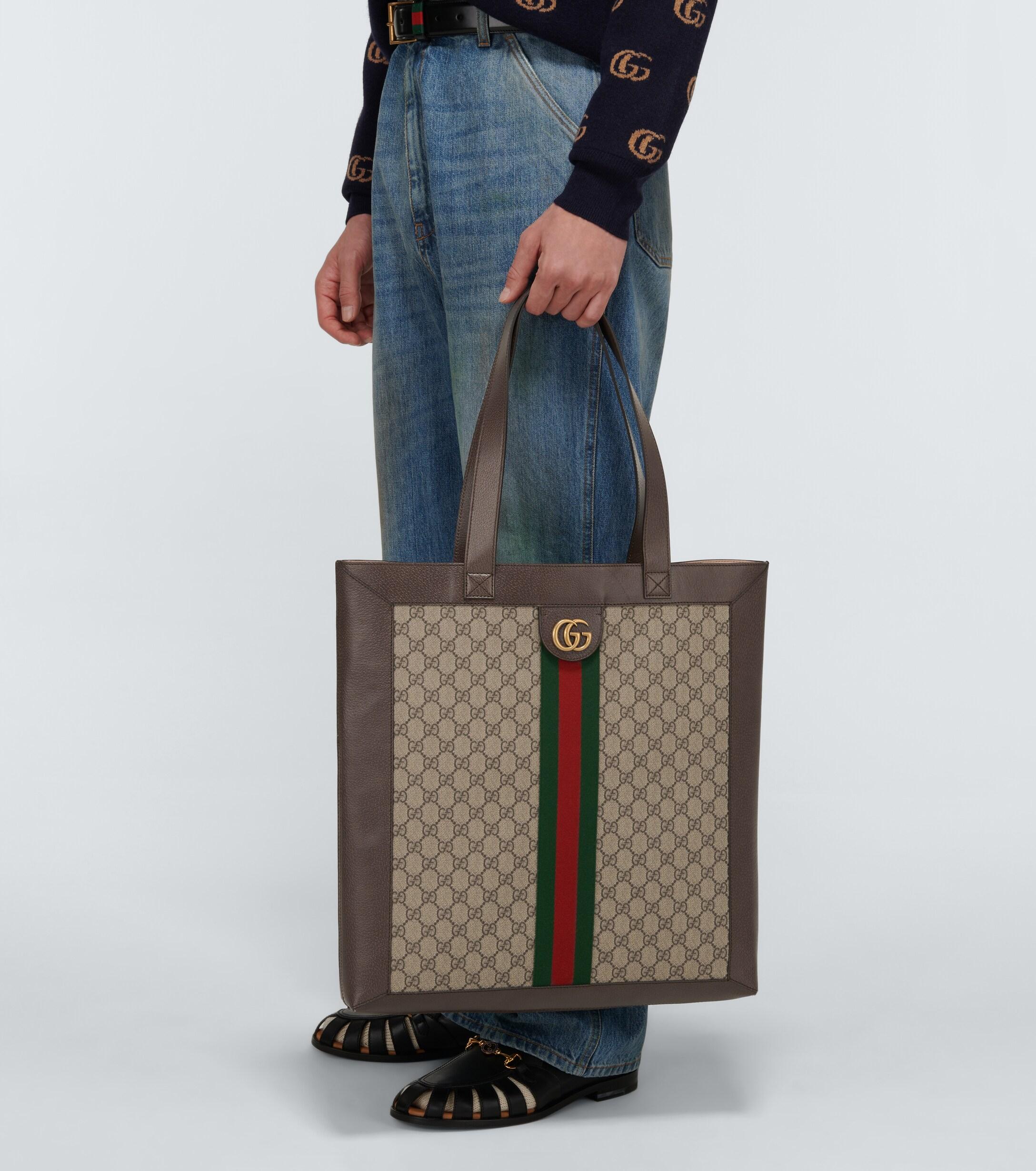Gucci Ophidia Soft GG Supreme Large Tote in Green for Men | Lyst