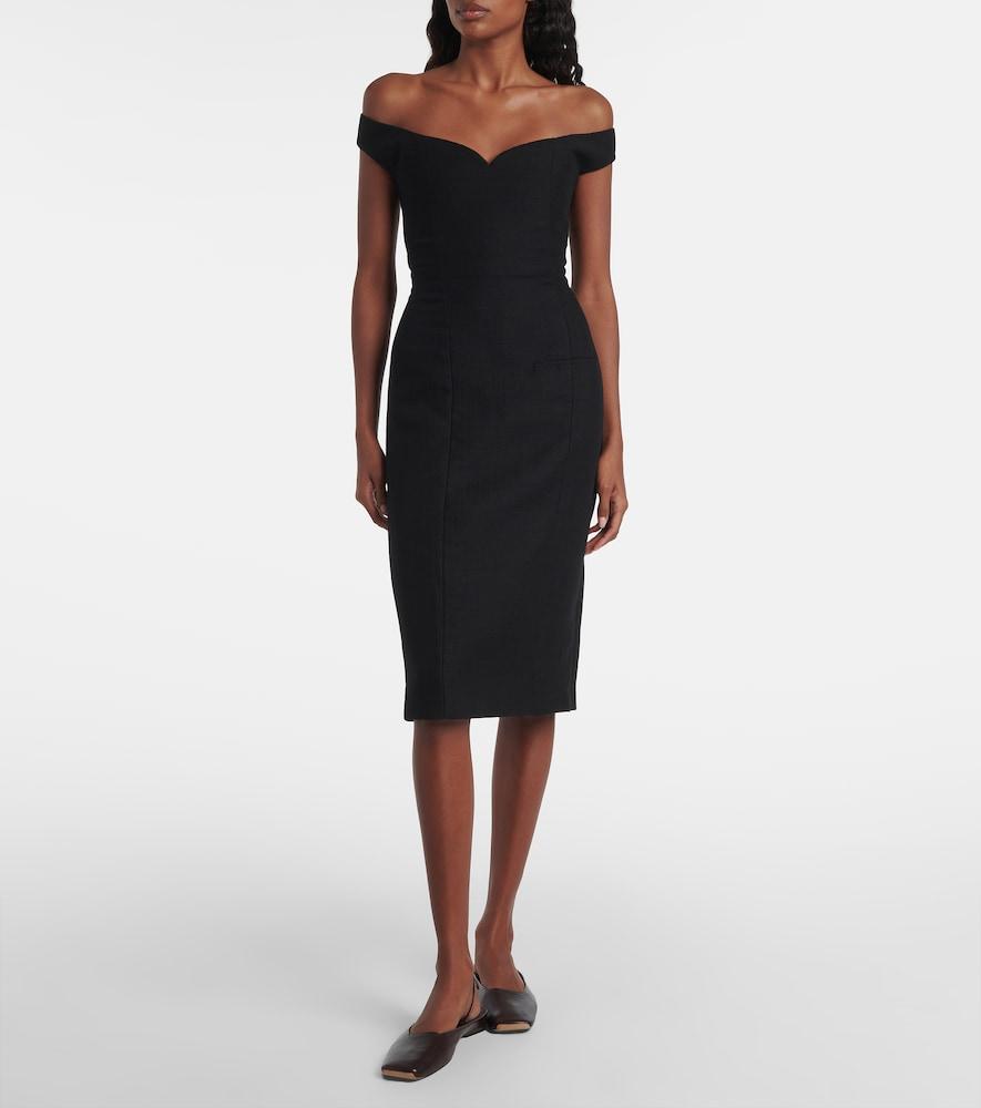 off the shoulder sheath dress calvin klein Calvin Klein Womens Off-The-Shoulder Scuba Crepe Mini Sheath Dress Petite  4P