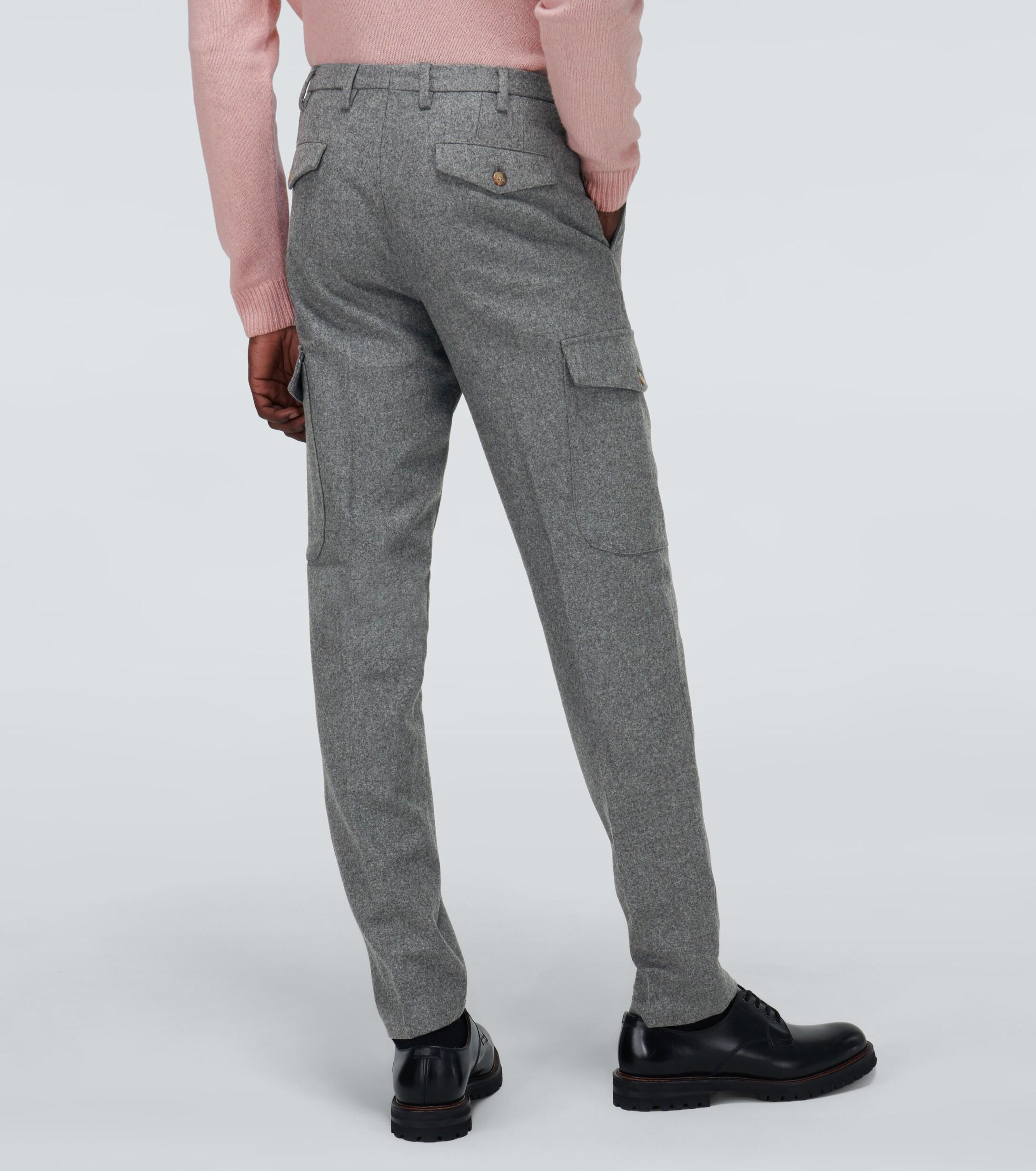 Thom Sweeney Flannel Cargo Pants in 