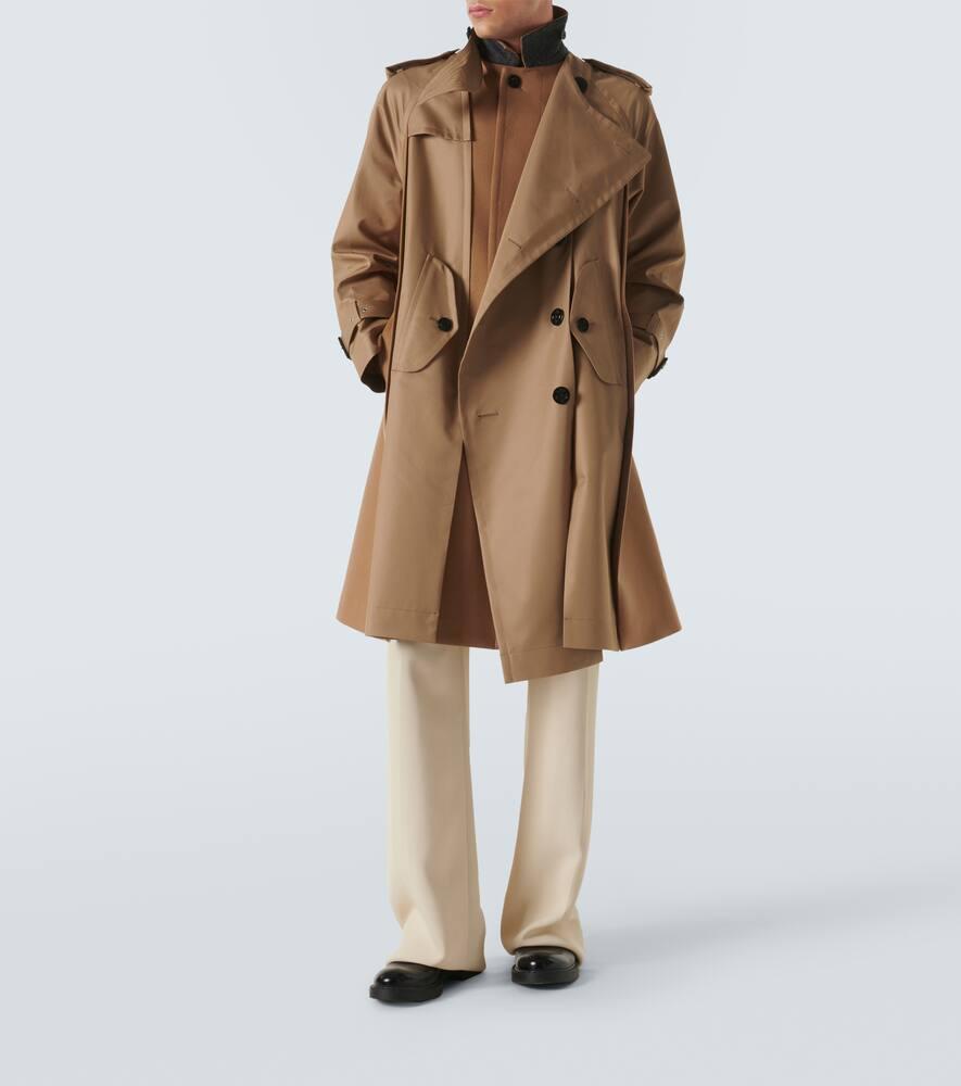 Sacai Gabardine Trench Coat in Natural for Men | Lyst