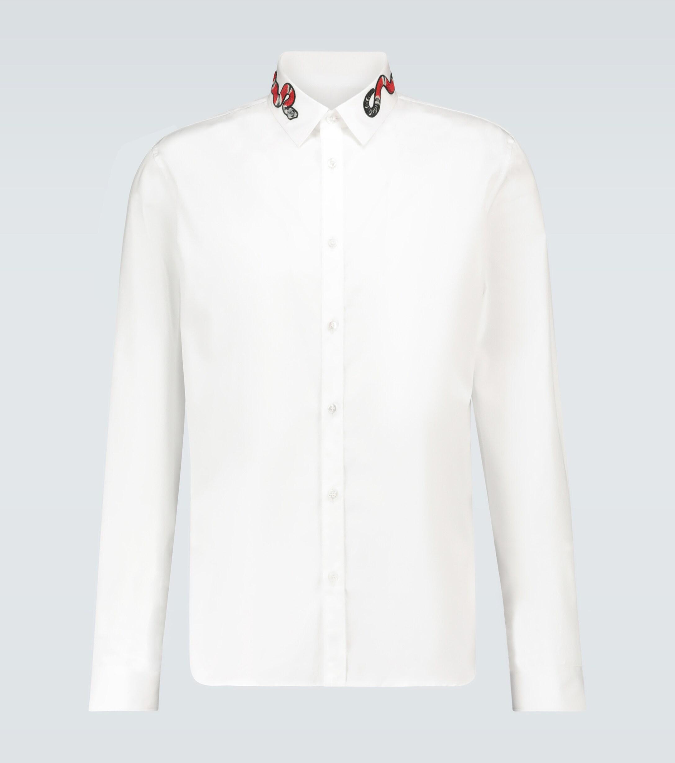 Gucci Duke Snake Collar Shirt in White for Men | Lyst UK