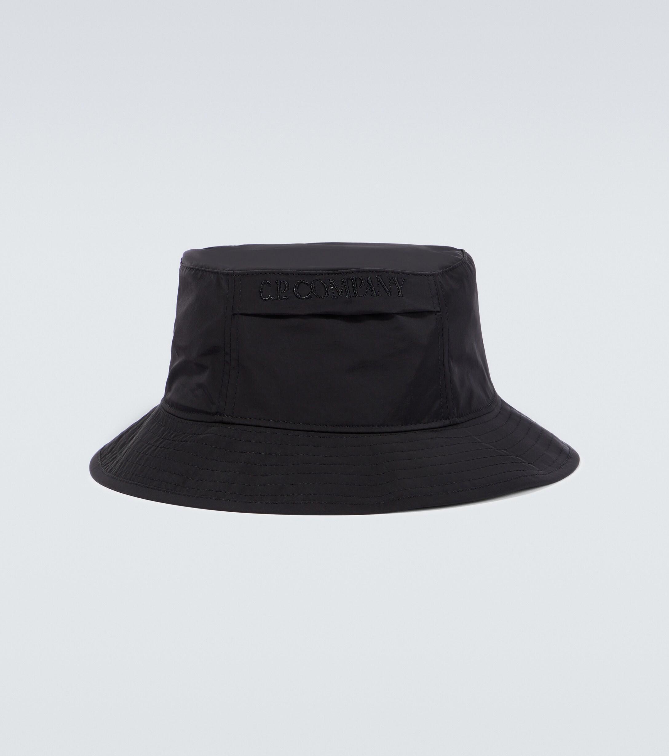 C.P. Company Nylon B Logo Bucket Hat in Black for Men | Lyst UK