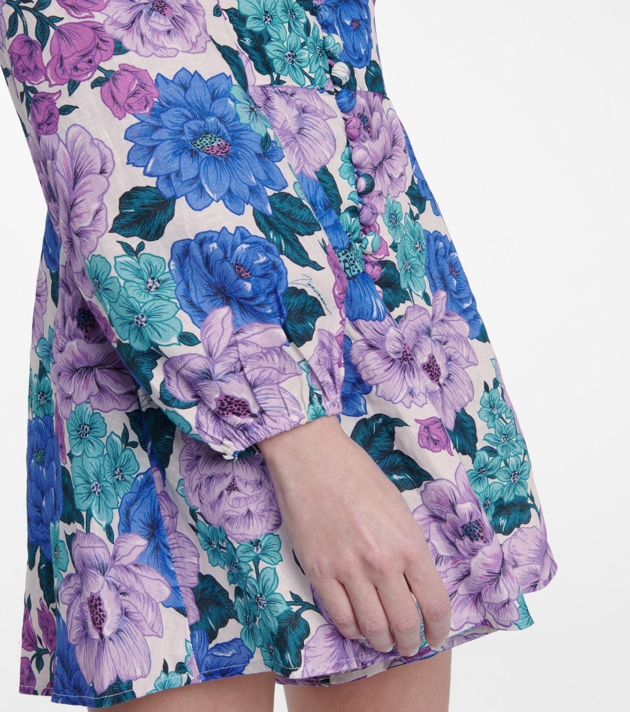 Zimmermann Poppy Floral Linen Playsuit 