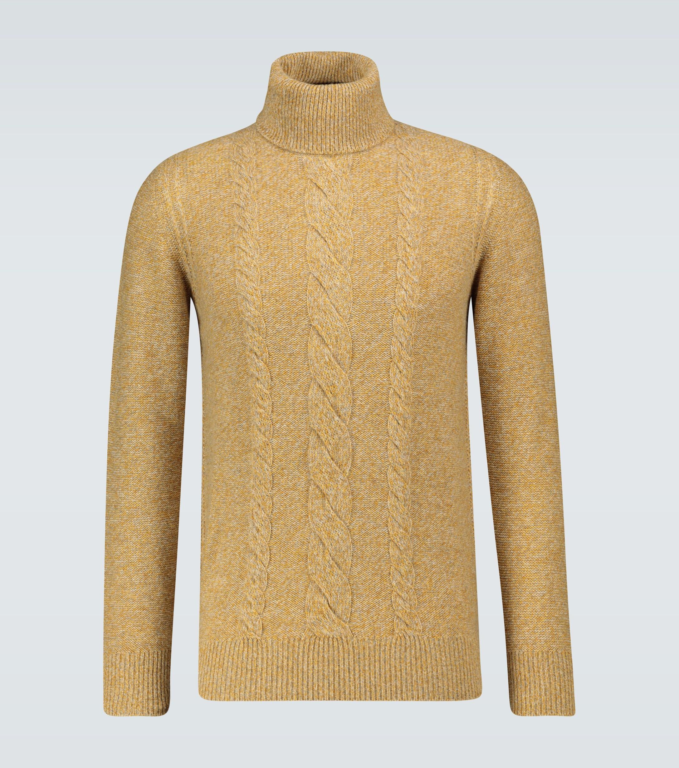 Loro Piana Baby Cashmere Turtleneck Sweater in Yellow - Lyst