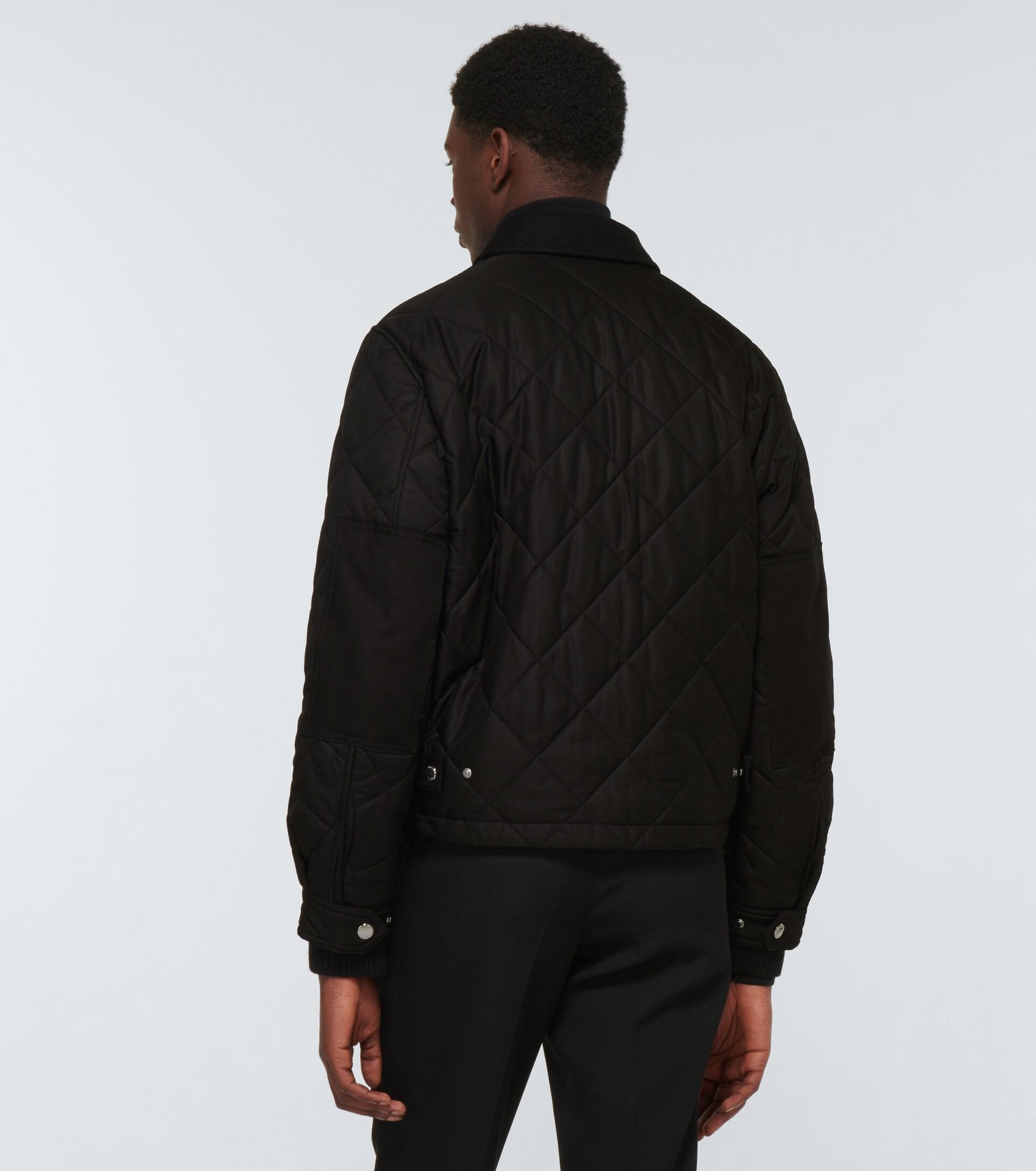 Burberry Quilted Bomber Jacket in Black for Men | Lyst