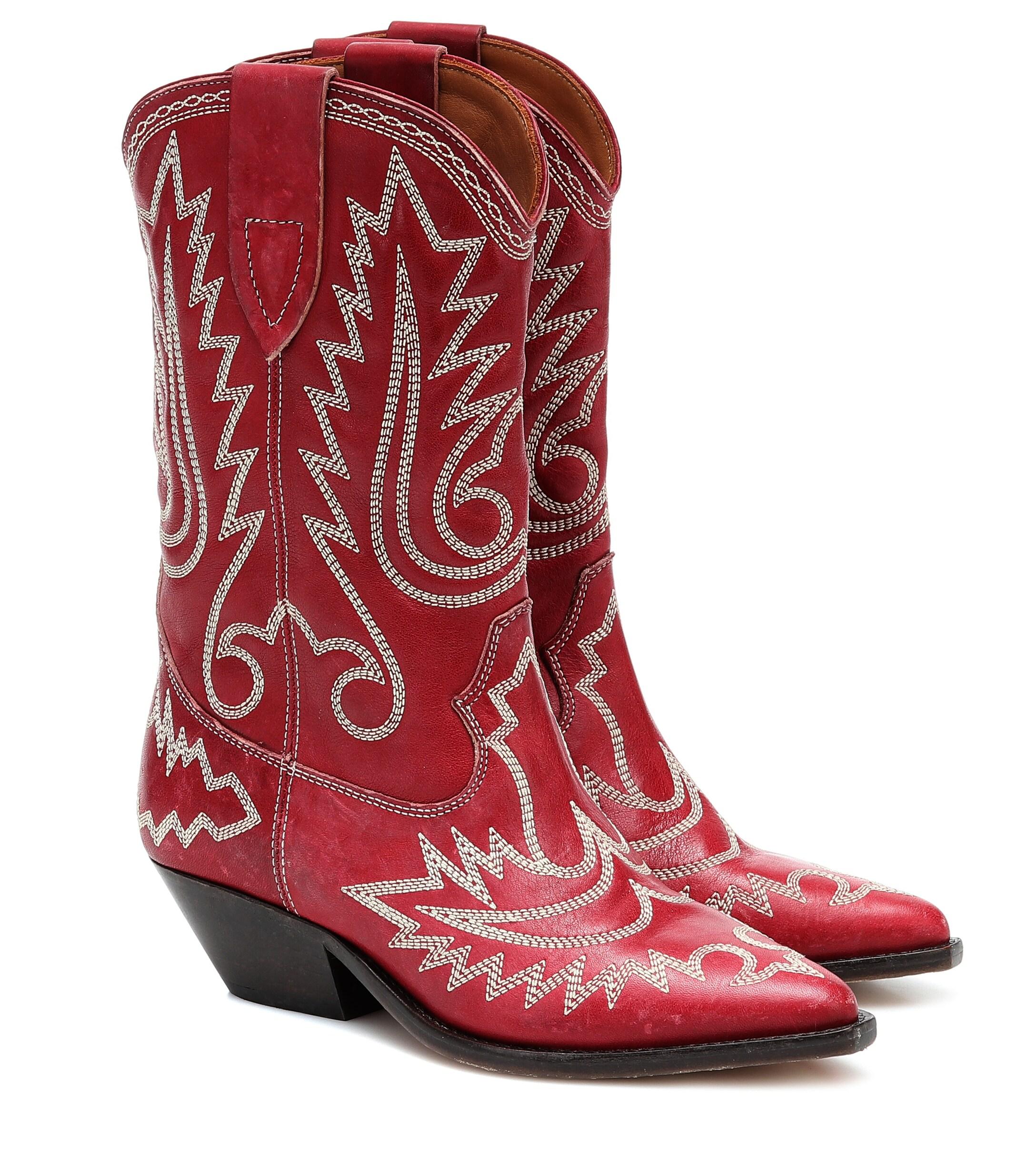 ser godt ud Paradoks Identificere Isabel Marant Leather Duerto Boots in Red - Lyst