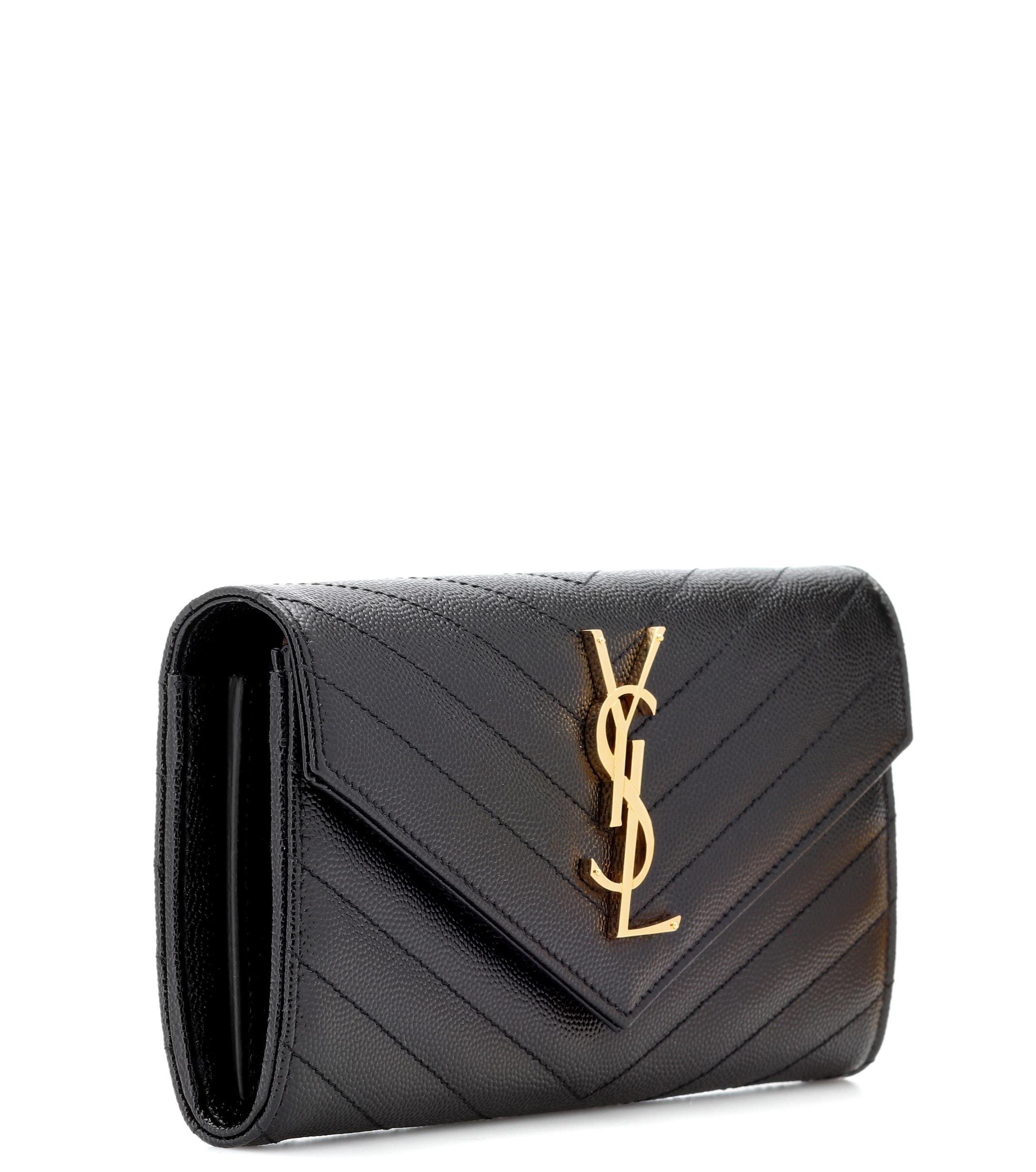 ysl monogram chain wallet black