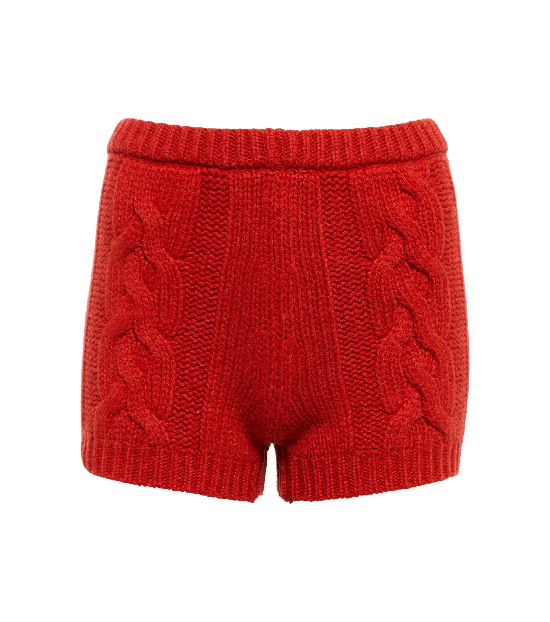 Magda Butrym Cableknit Cashmere Shorts in Red Lyst