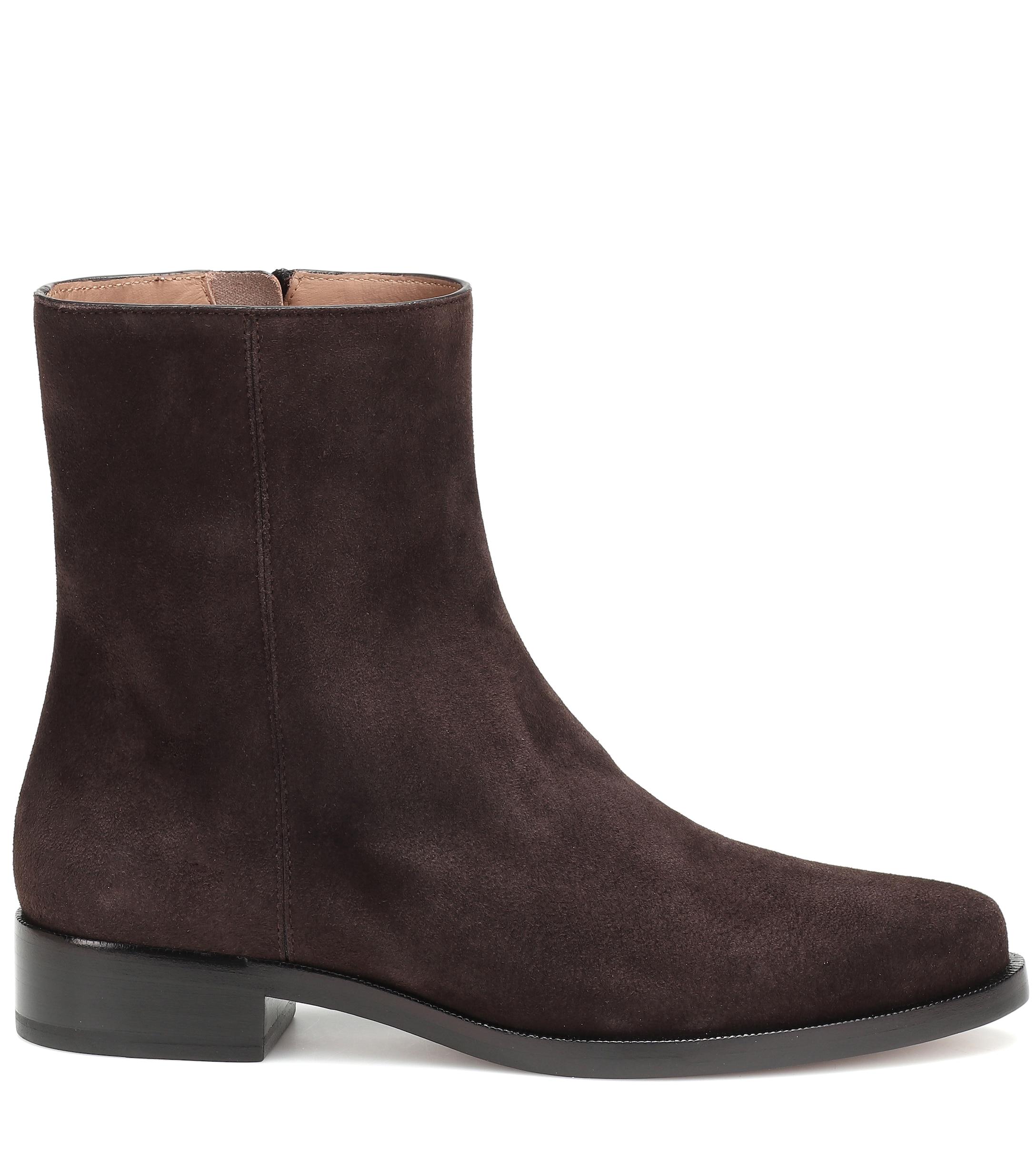 LEGRES Suede Ankle Boots in Brown - Lyst