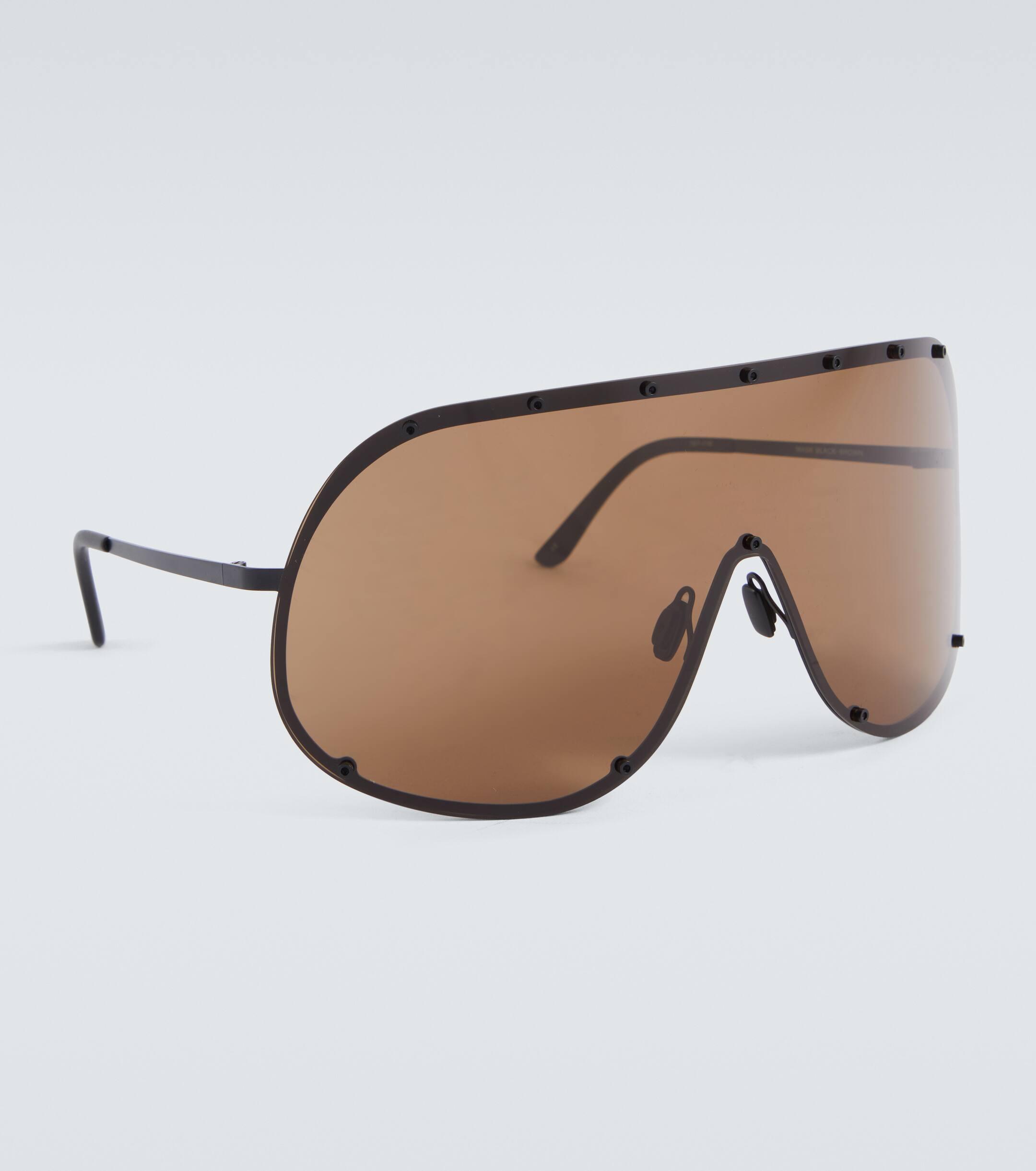 Rick Owens Shield Sunglasses in Brown for Men | Lyst UK