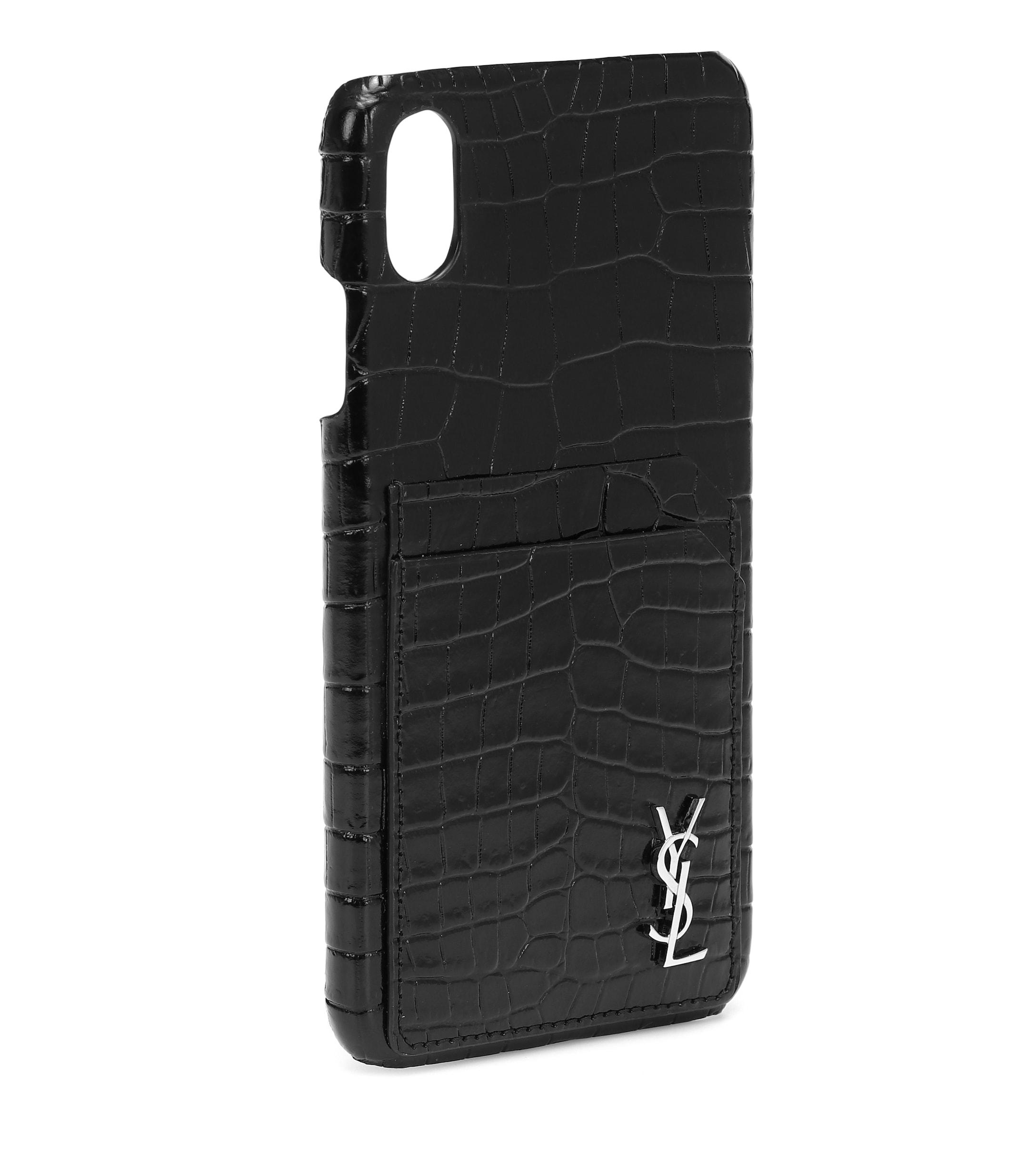 Saint Laurent Leather Iphone Xs Max Case in Black Lyst