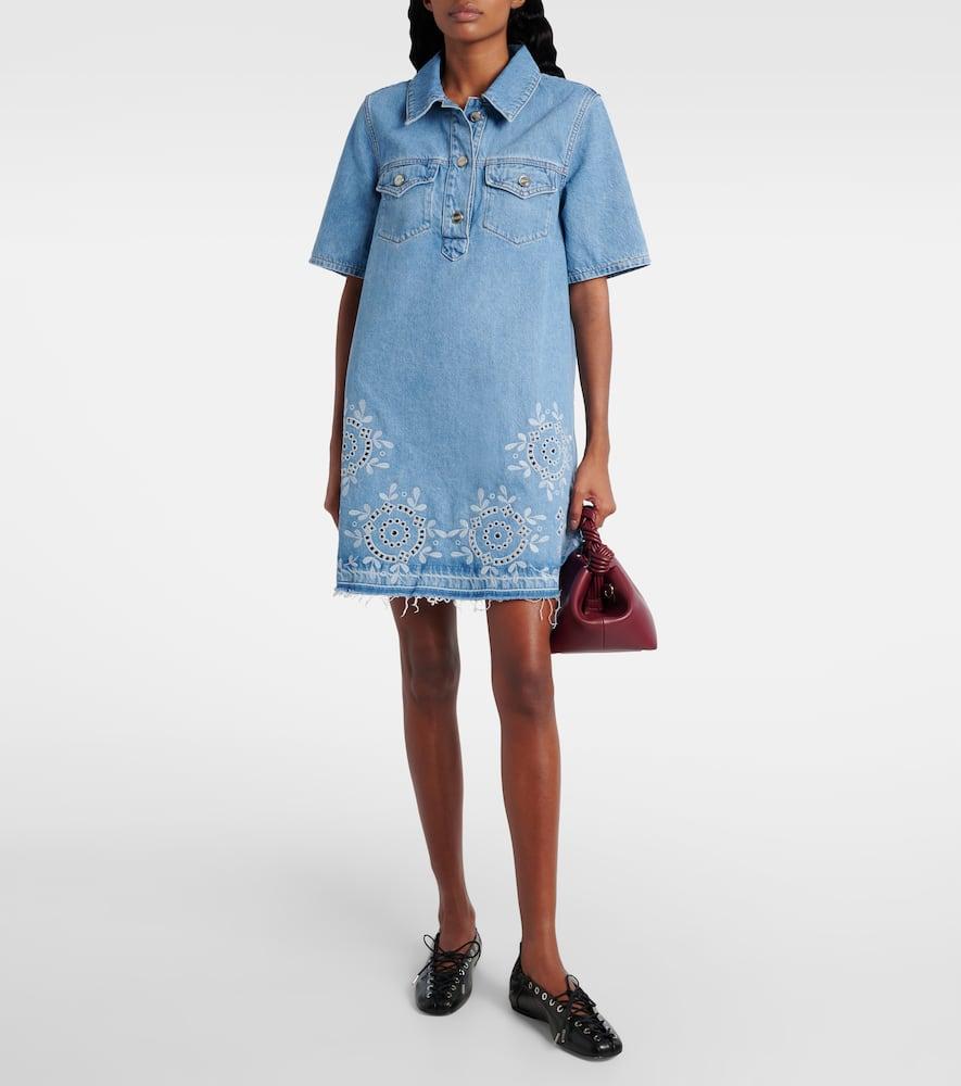 ワンピース Ganni EMBROIDERED DENIM DRESS 28285934_57816363_600.jpg