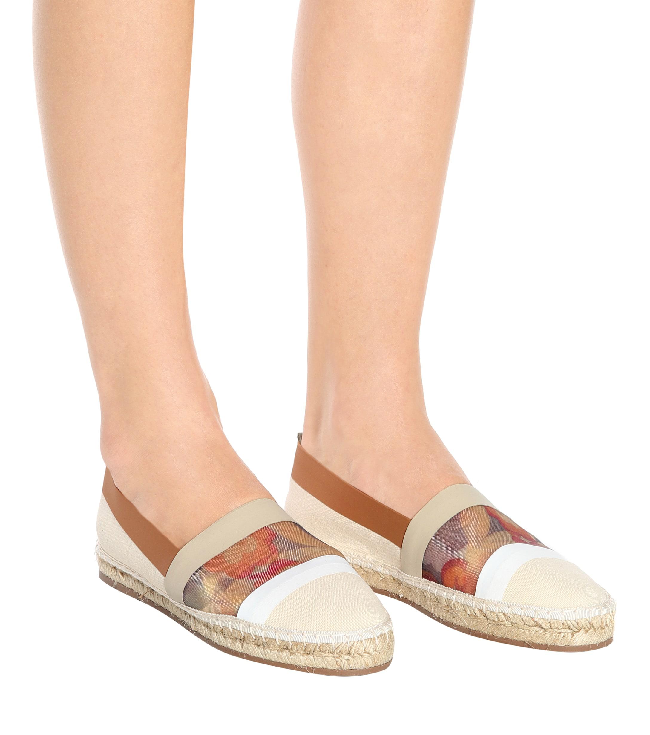 Fendi Canvas And Mesh Espadrilles in Pink | Lyst