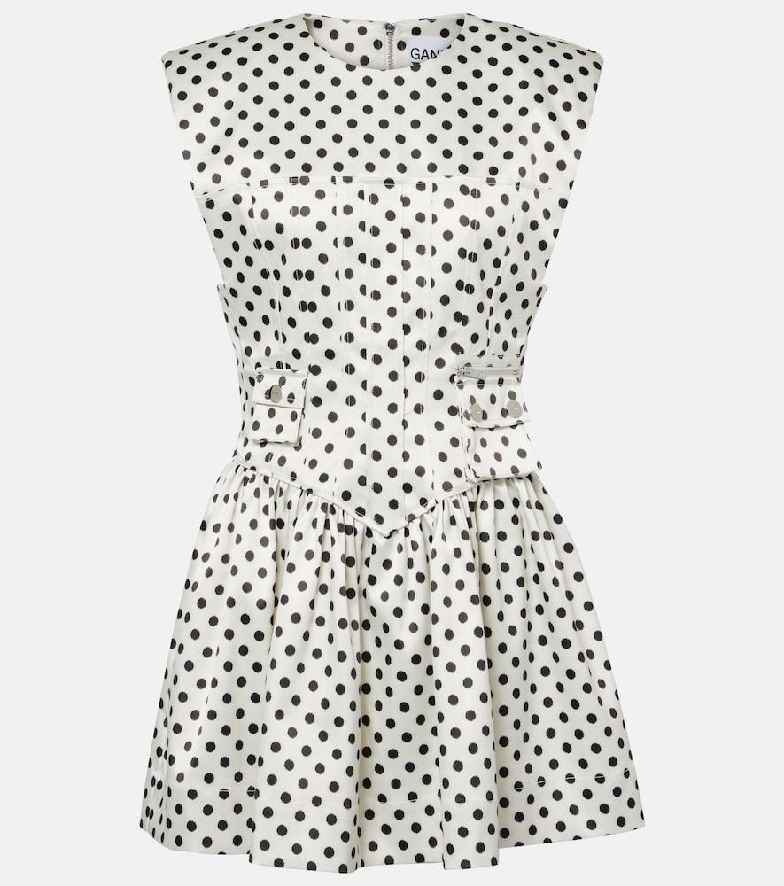 ganni peplum dress Ganni Vibrant Yellow Dress in Printed Denim