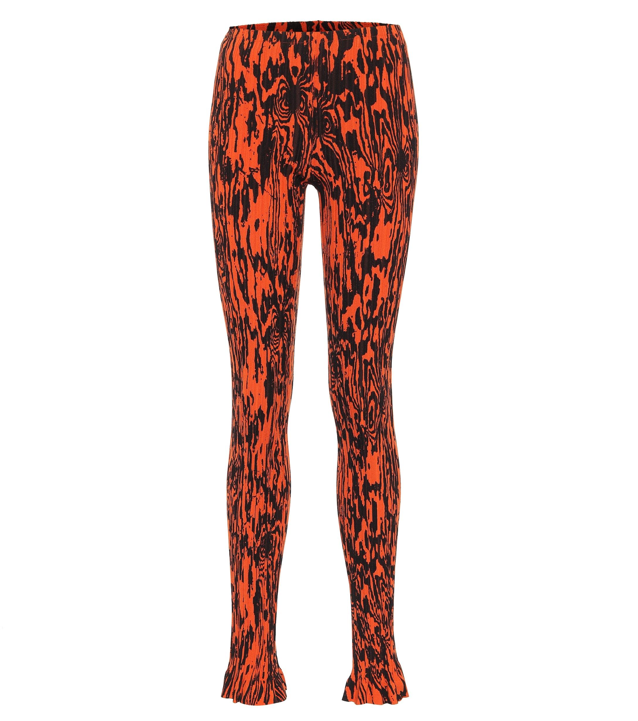 Acne Studios Wood-print Ribbed leggings 