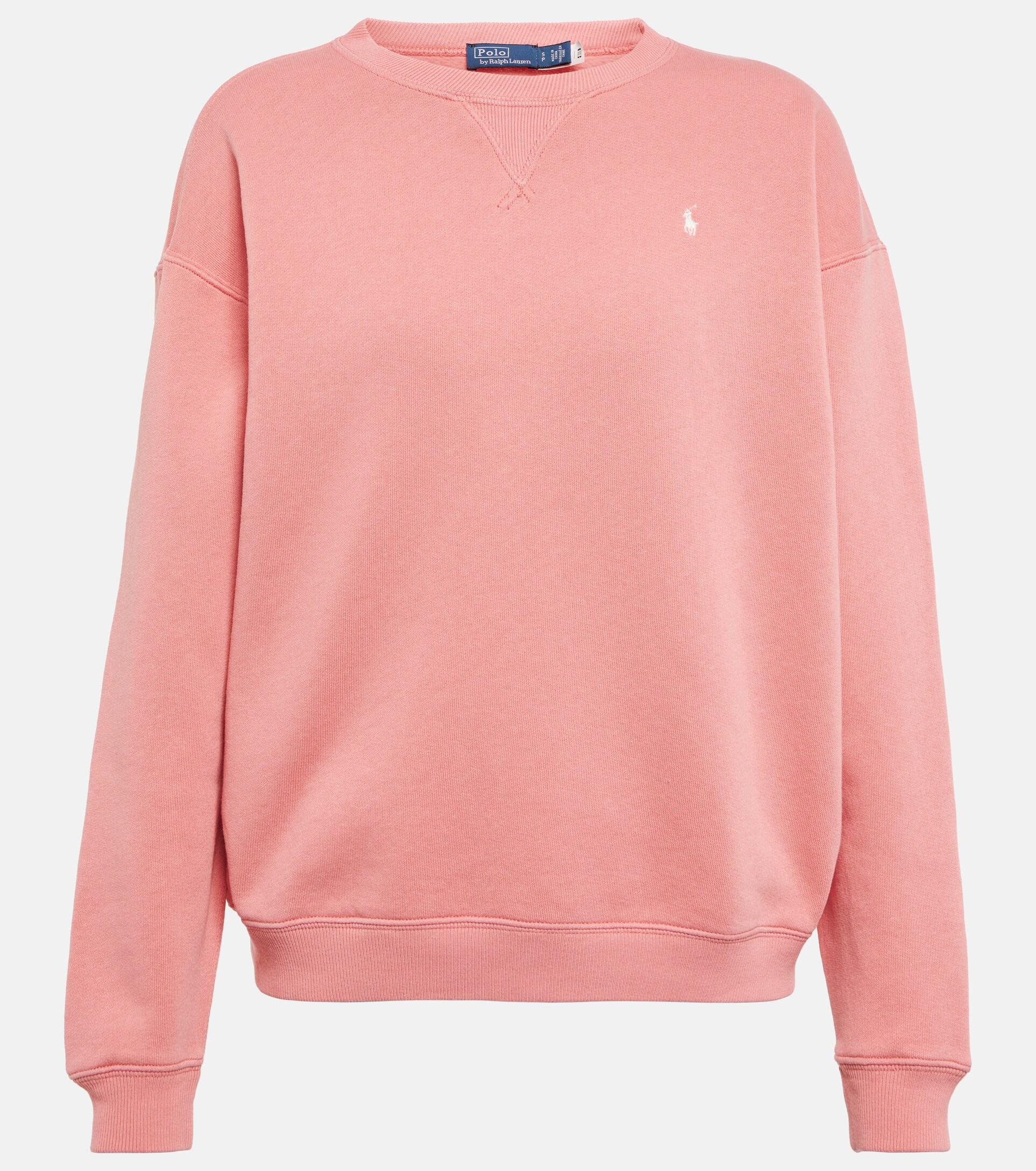 Polo Ralph Lauren Cotton-blend Jersey Sweatshirt in Pink | Lyst