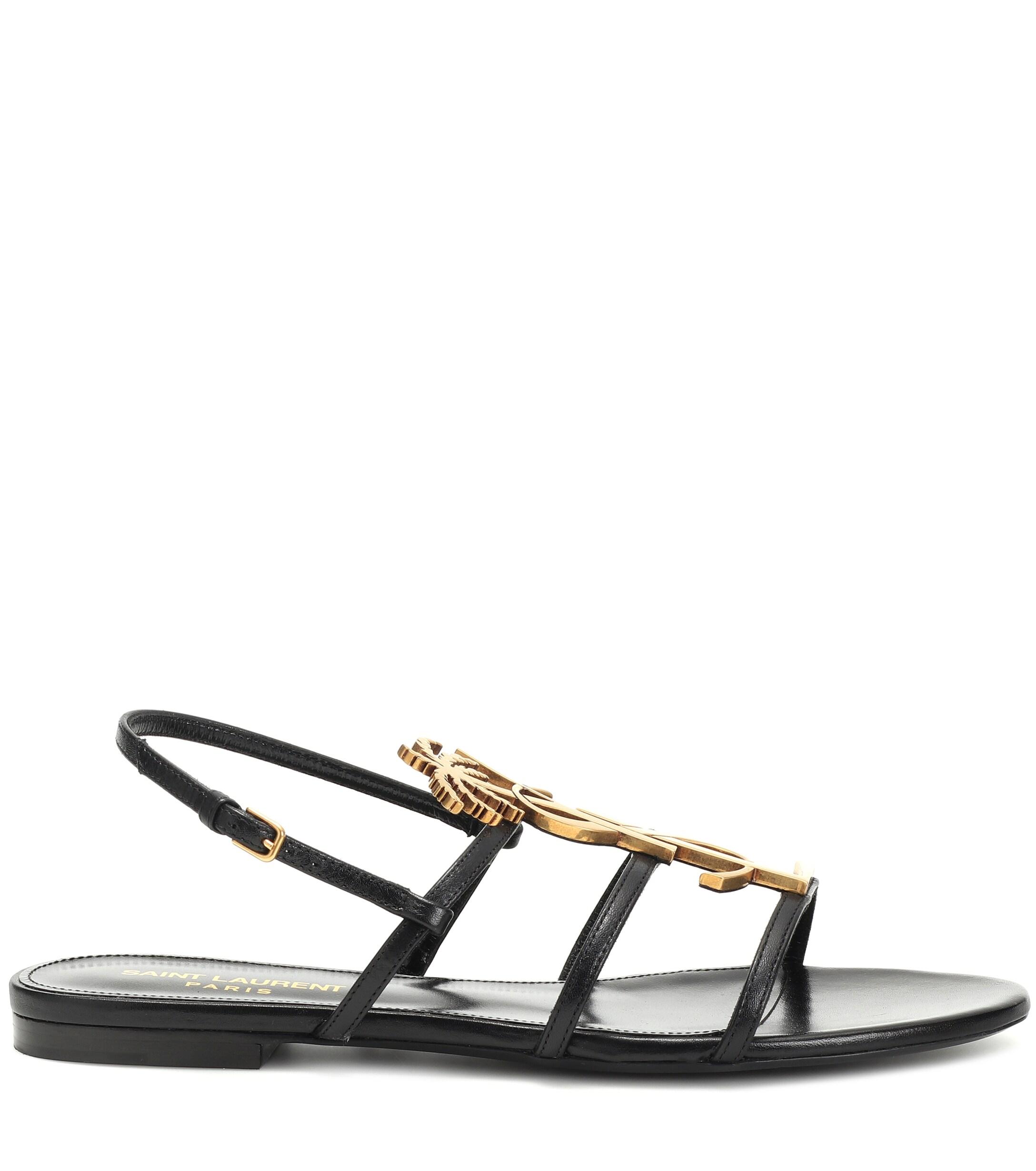 saint laurent cassandra sandals flat