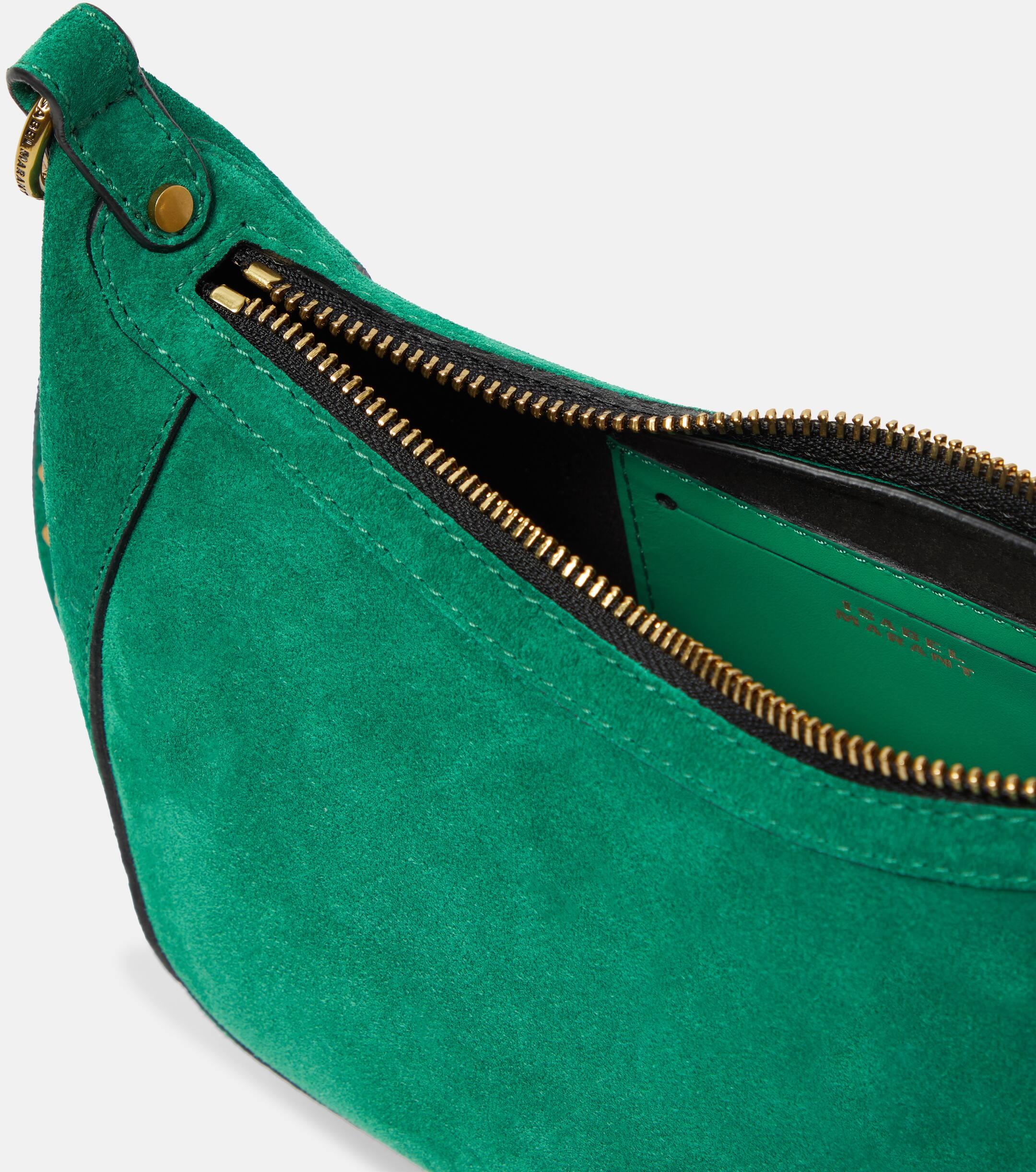 トートバッグ ISABEL MARANT Olive Green Suede Oskan Shoulder Bag Isabel Marant Oskan Moon Small Suede Shoulder Bag in Green