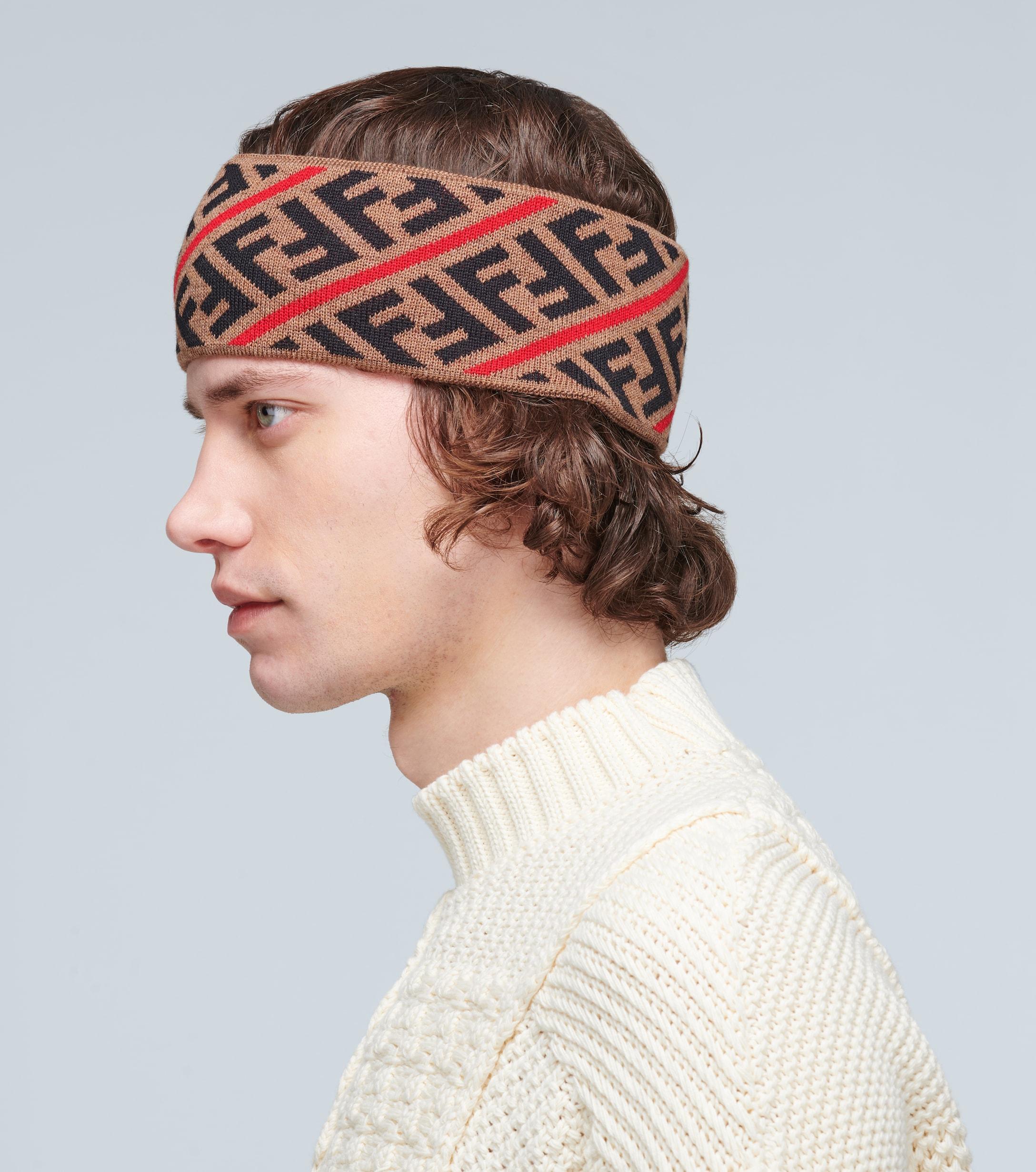 Fendi Wool Intarsiaknit Headband for Men Lyst