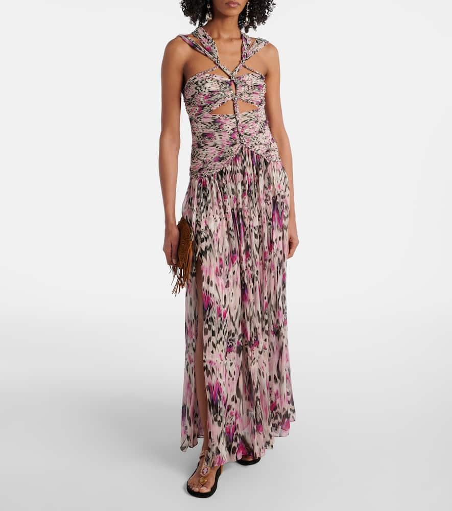 【関税&送料込】Isabel Marant Rafael Long Dress In Silk Crep ISABEL MARANT Rafael Maxi Dress | Pink | FARFETCH