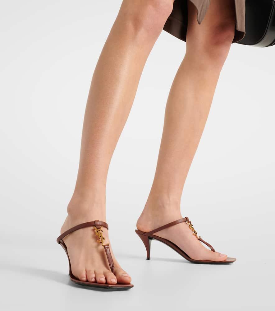 saint laurent cassandra leather slingback thong sandals