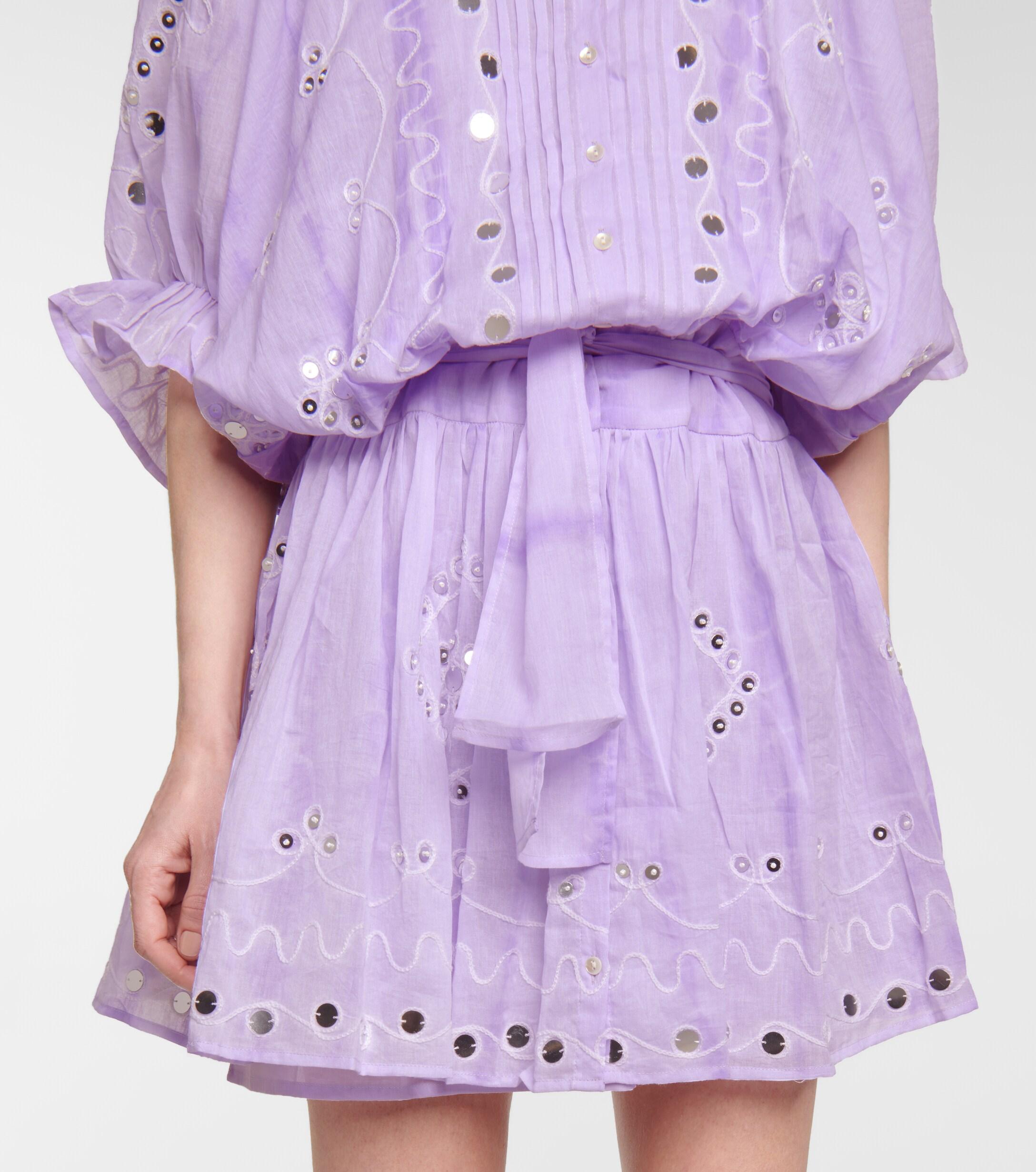 Juliet Dunn Exclusive To Mytheresa – Sequined Cotton Minidress in Purple -  Lyst