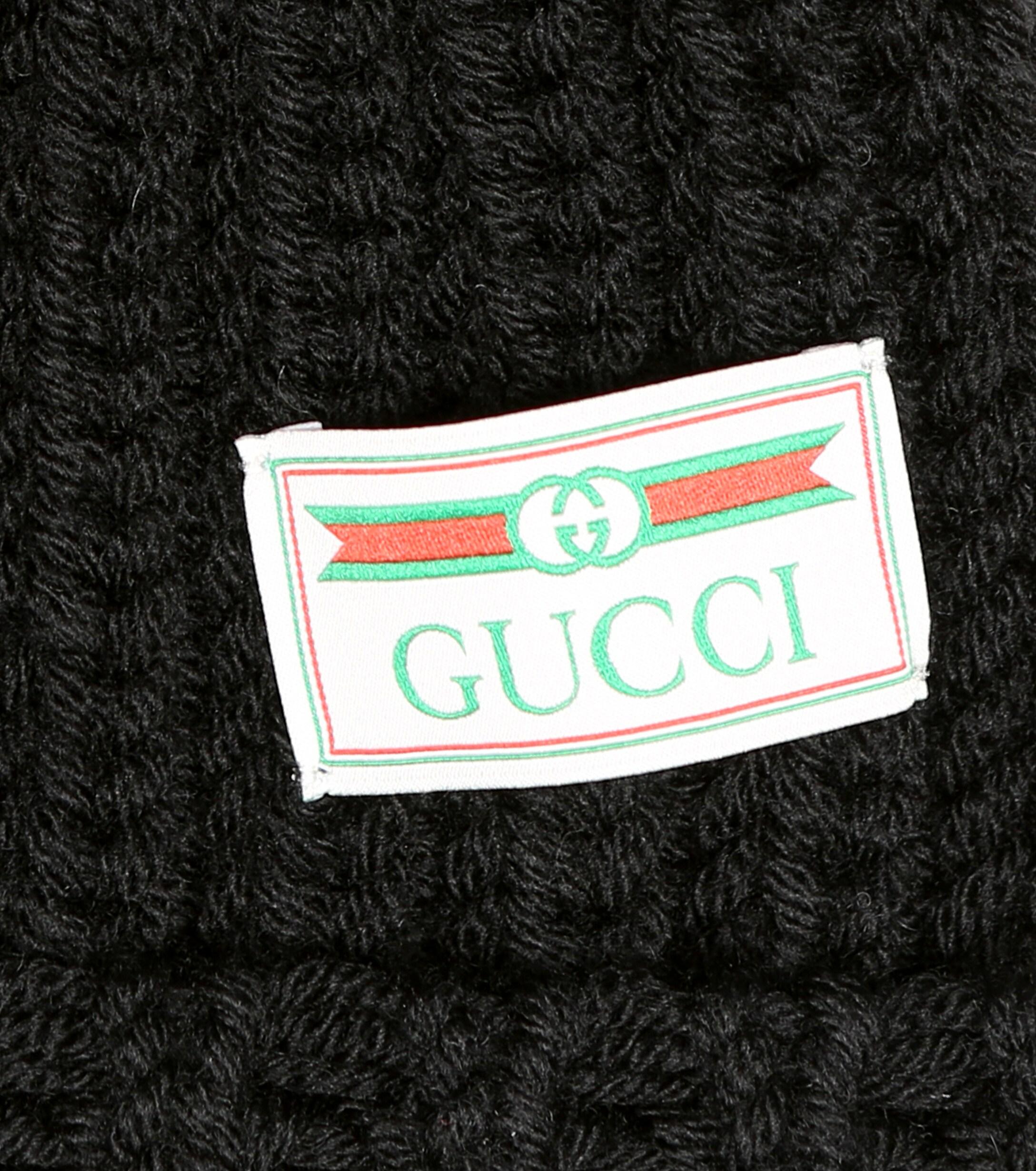 Gucci Pompom-embellished Ribbed Wool Beanie in Black - Lyst