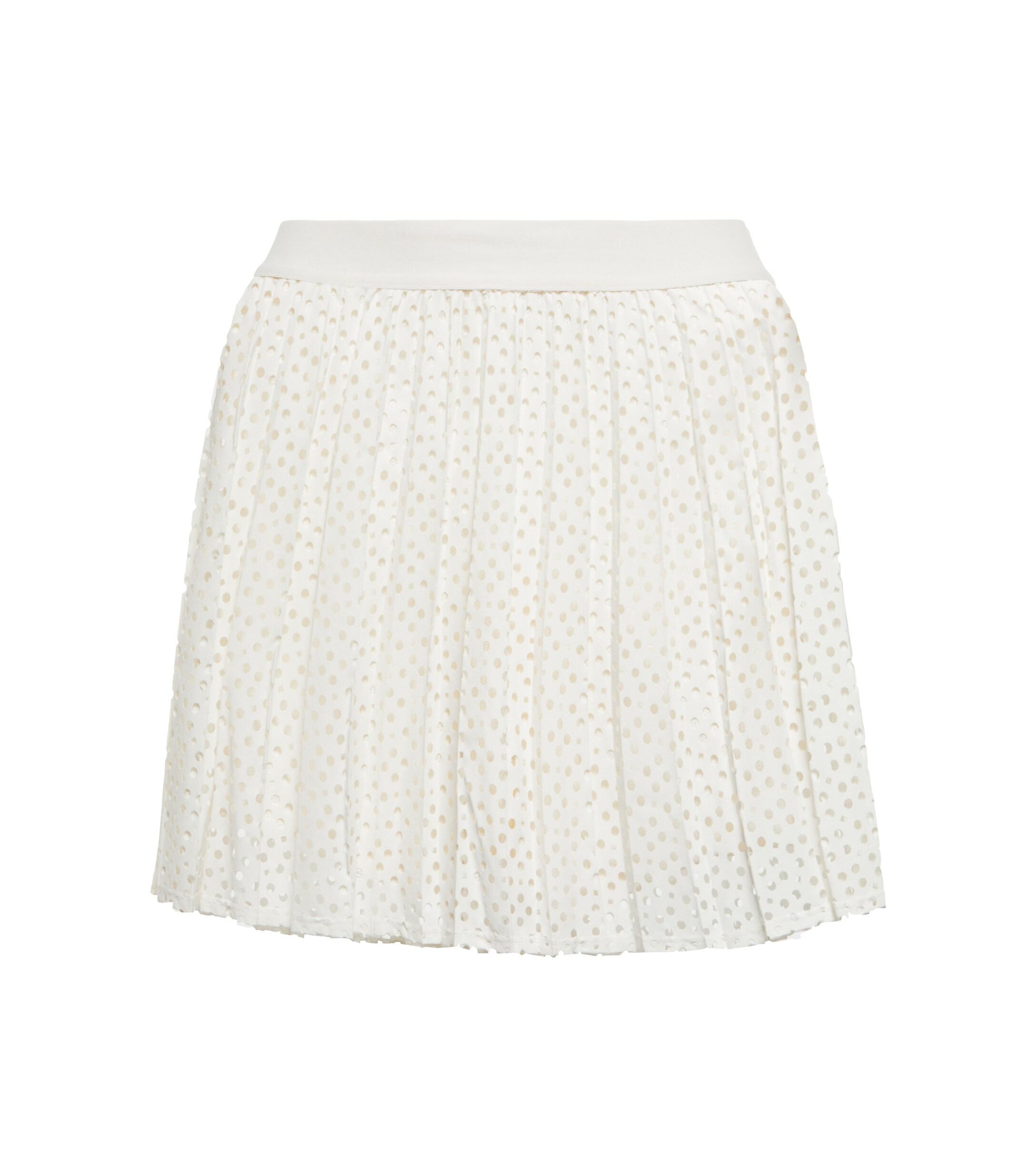 Tory Sport Laser-cut Pleated Miniskirt in White | Lyst Canada