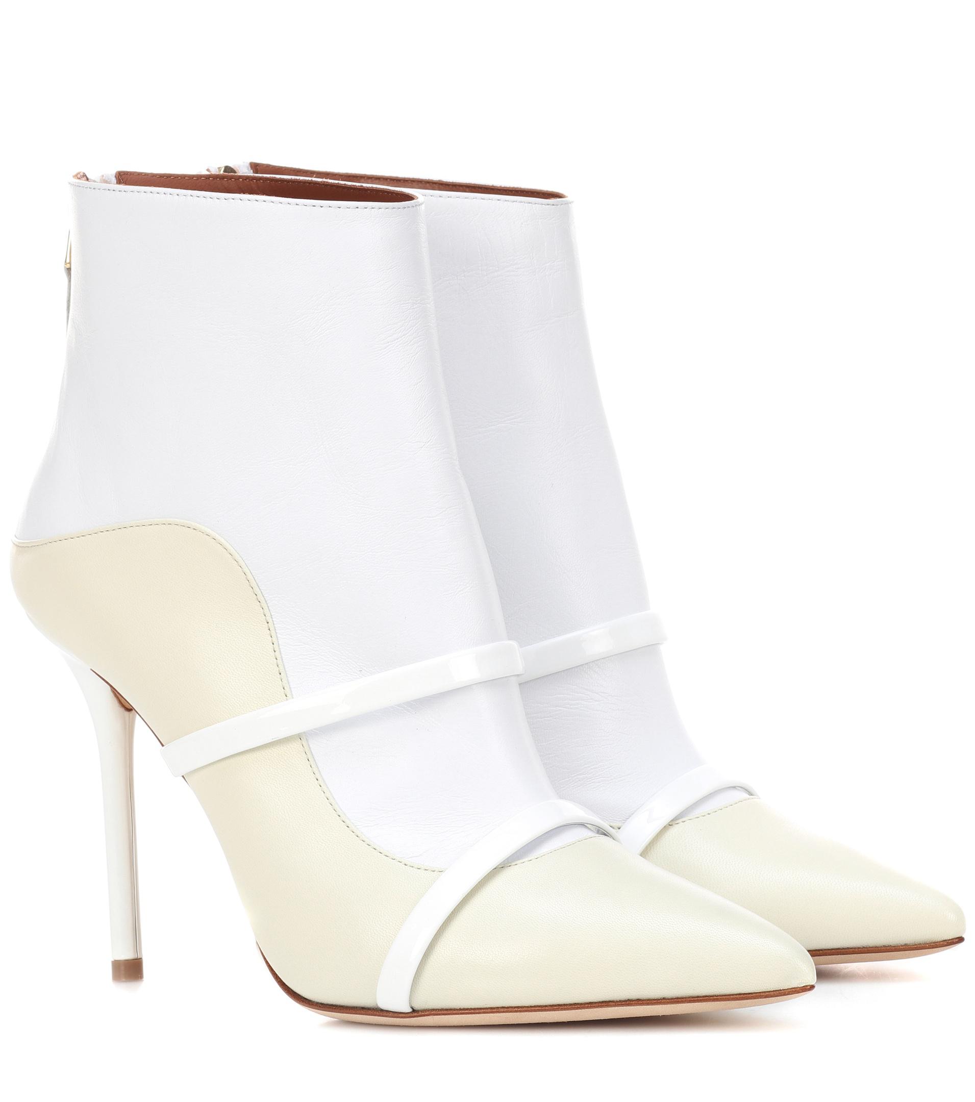 Malone Souliers Madison 100 Leather Ankle Boots in White - Lyst