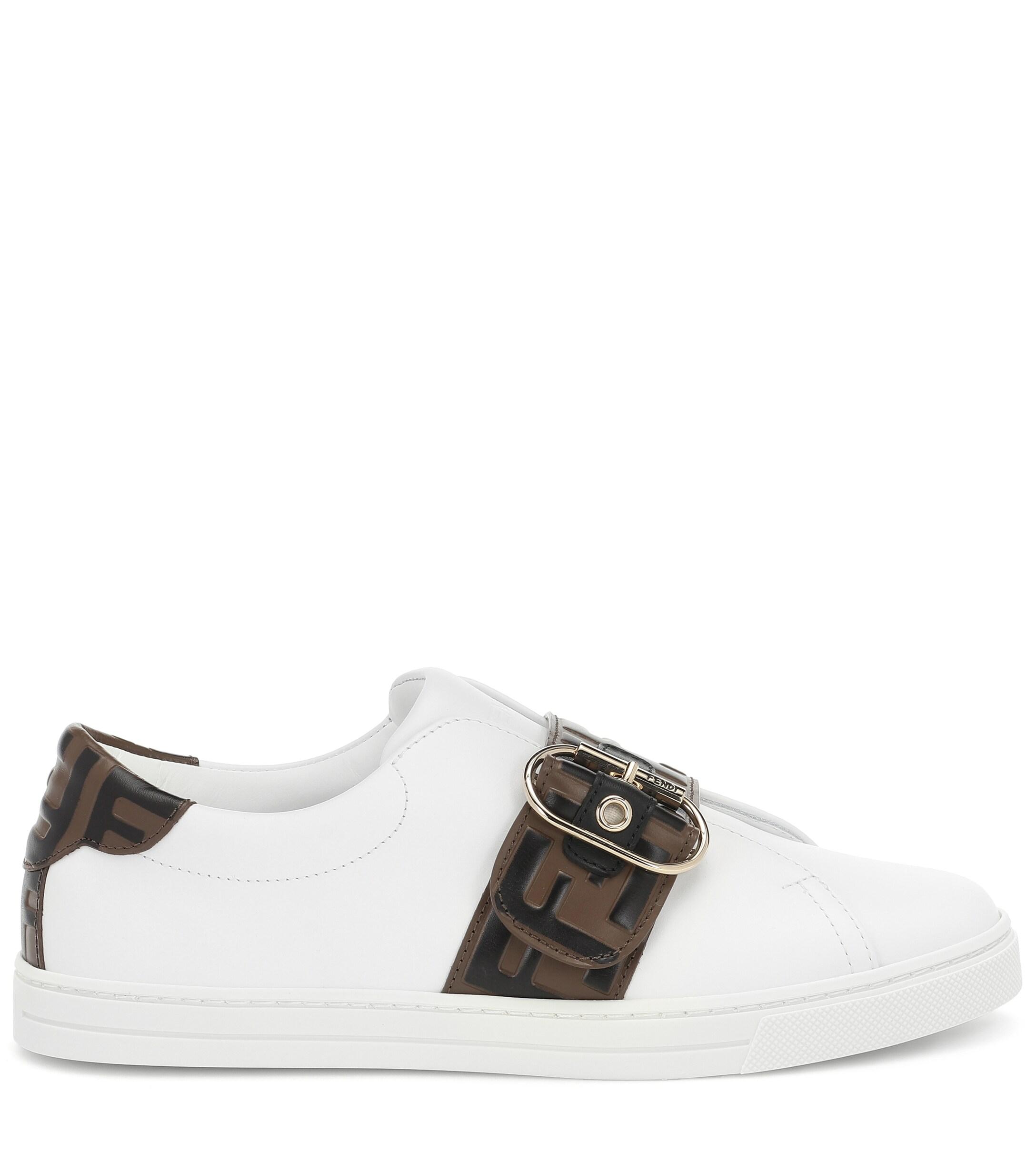 fendi white leather sneakers