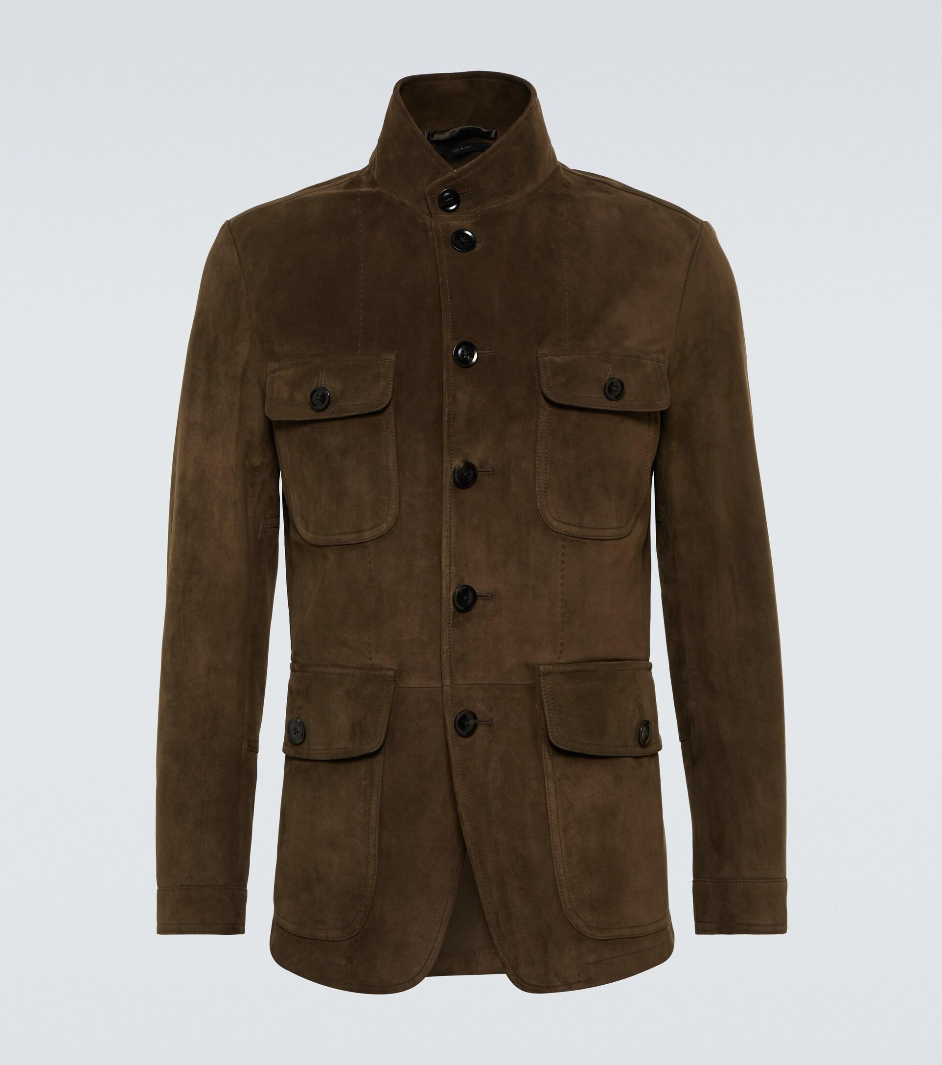 Tom Ford Suede Military Jacket in Brown for Men | Lyst