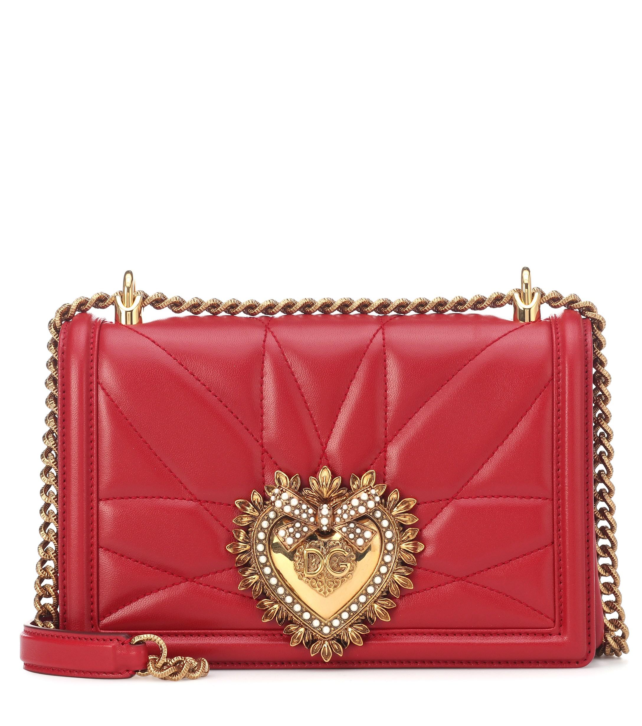 Dolce & Gabbana Small Devotion Quilted Leather Bag in Red - Save 36% - Lyst