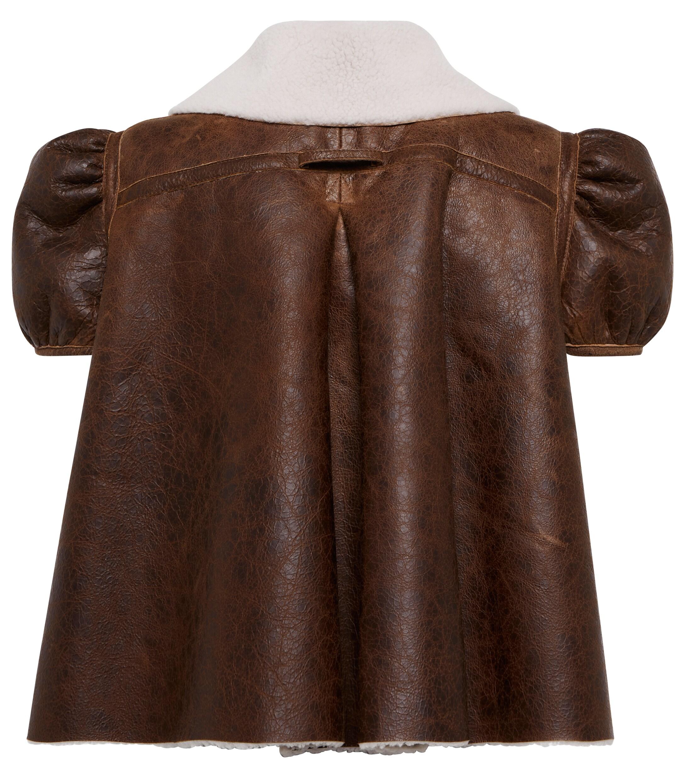 Jean Paul Gaultier Cropped Shearling-lined Leather Jacket in Brown 