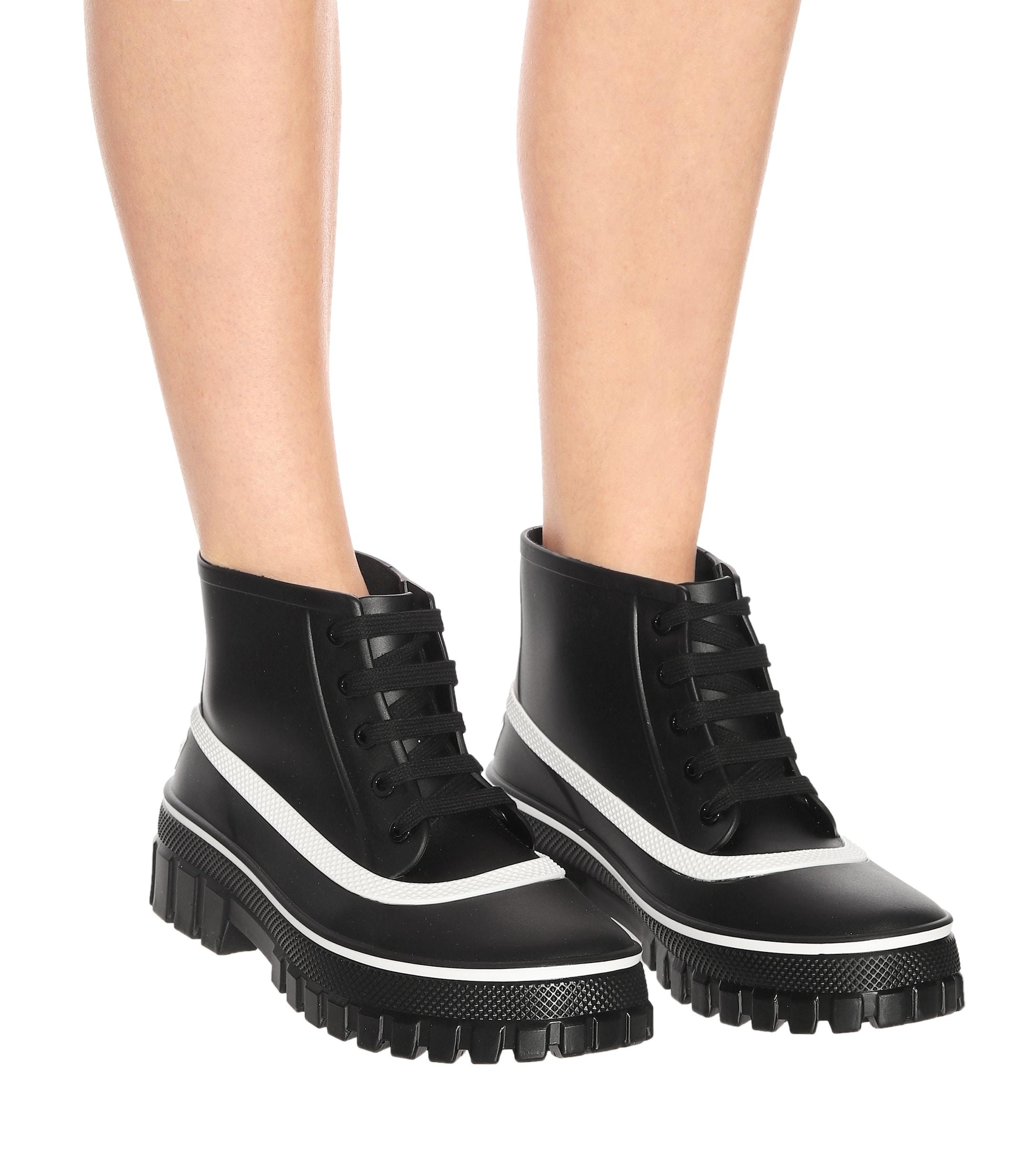Givenchy Glaston Lace-up Rubber Rain Boots in Black | Lyst