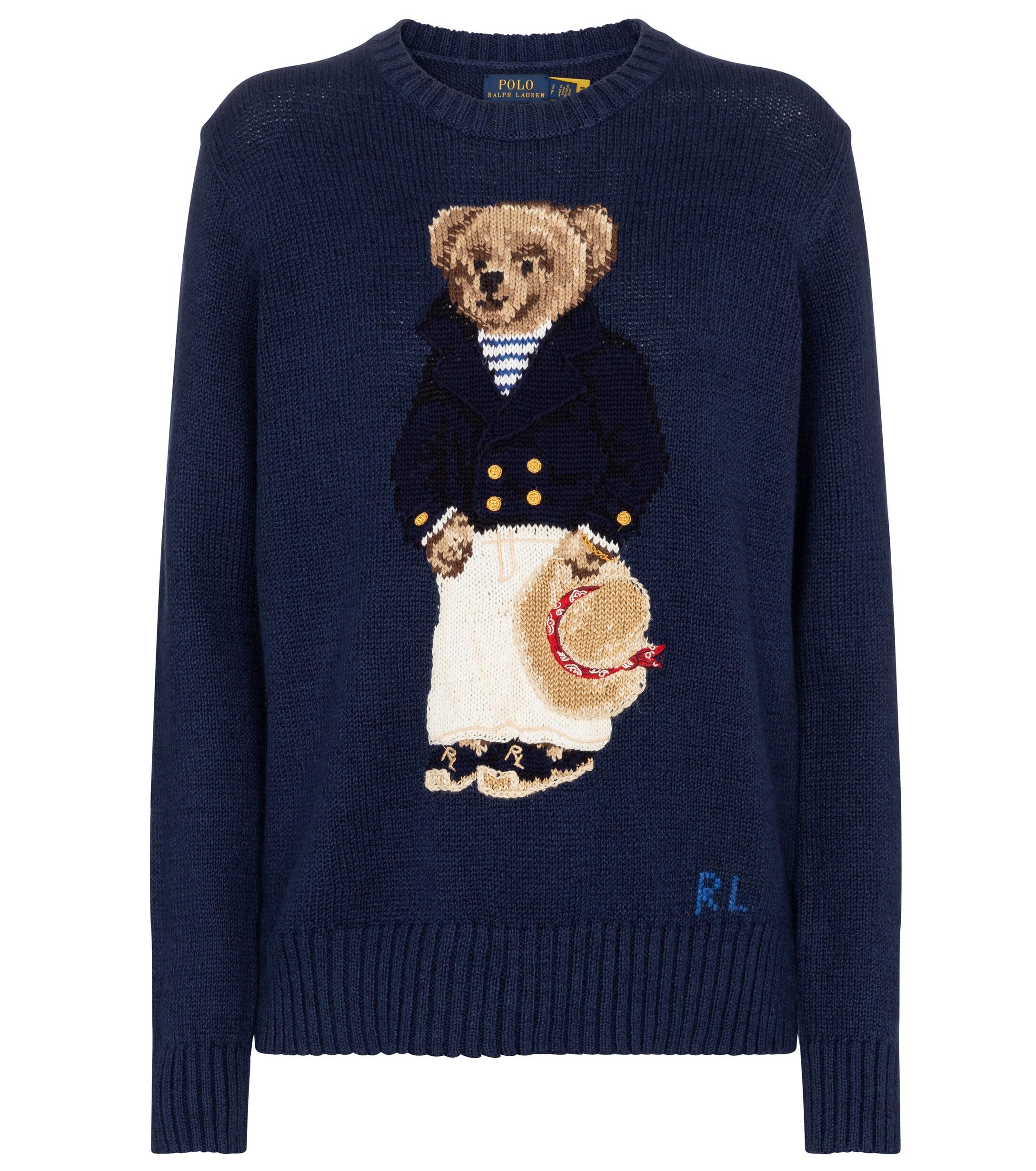 Polo Ralph Lauren Nautical Polo Bear Cotton And Linen Sweater in