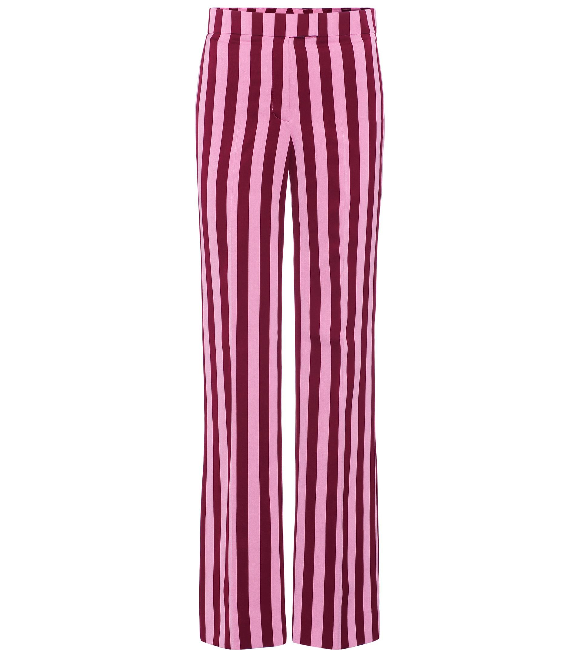 ALEXACHUNG Striped Trousers in Pink