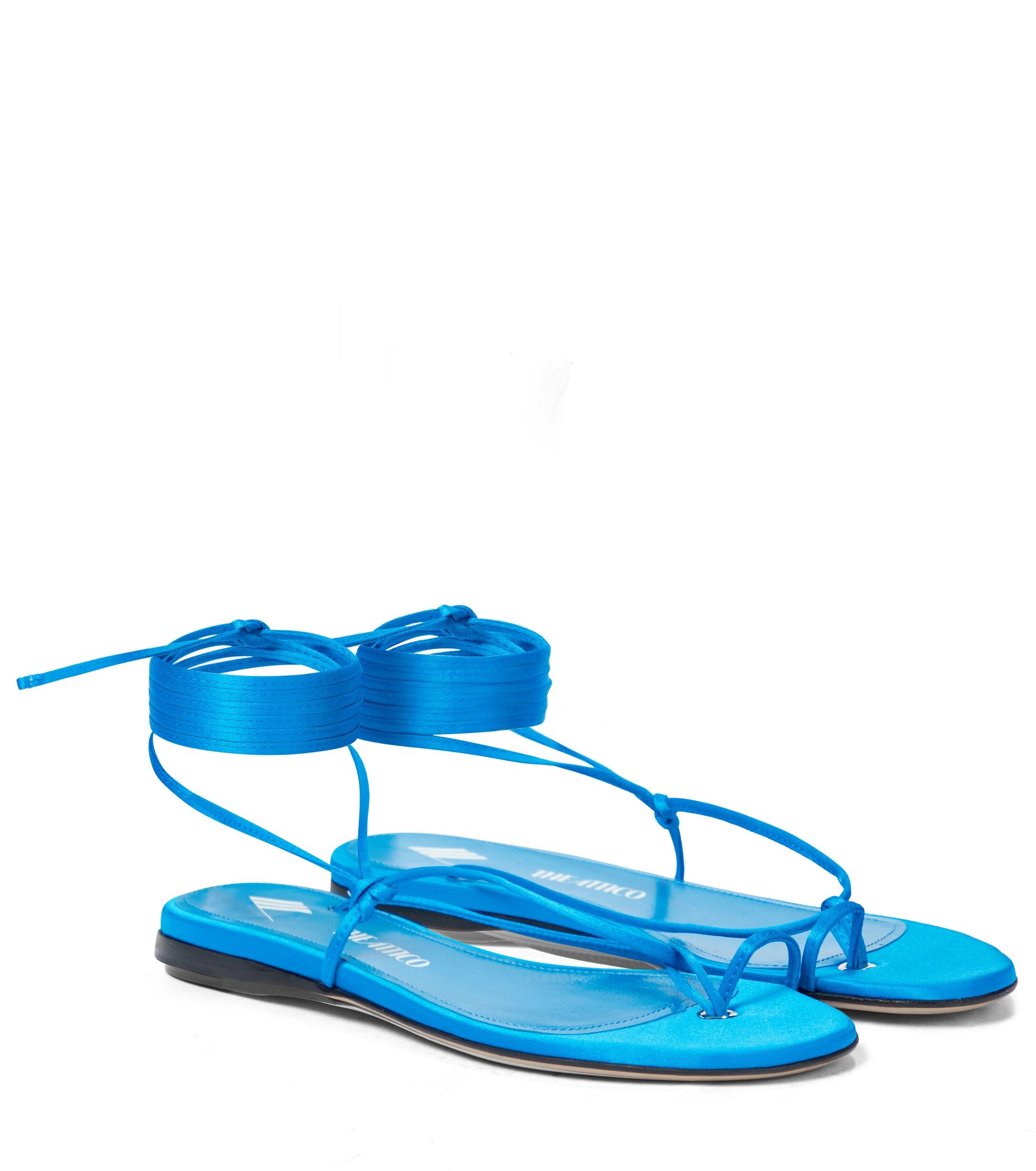 The Attico Exclusive To Mytheresa – Kika Satin Thong Sandals in Blue - Save  9% - Lyst